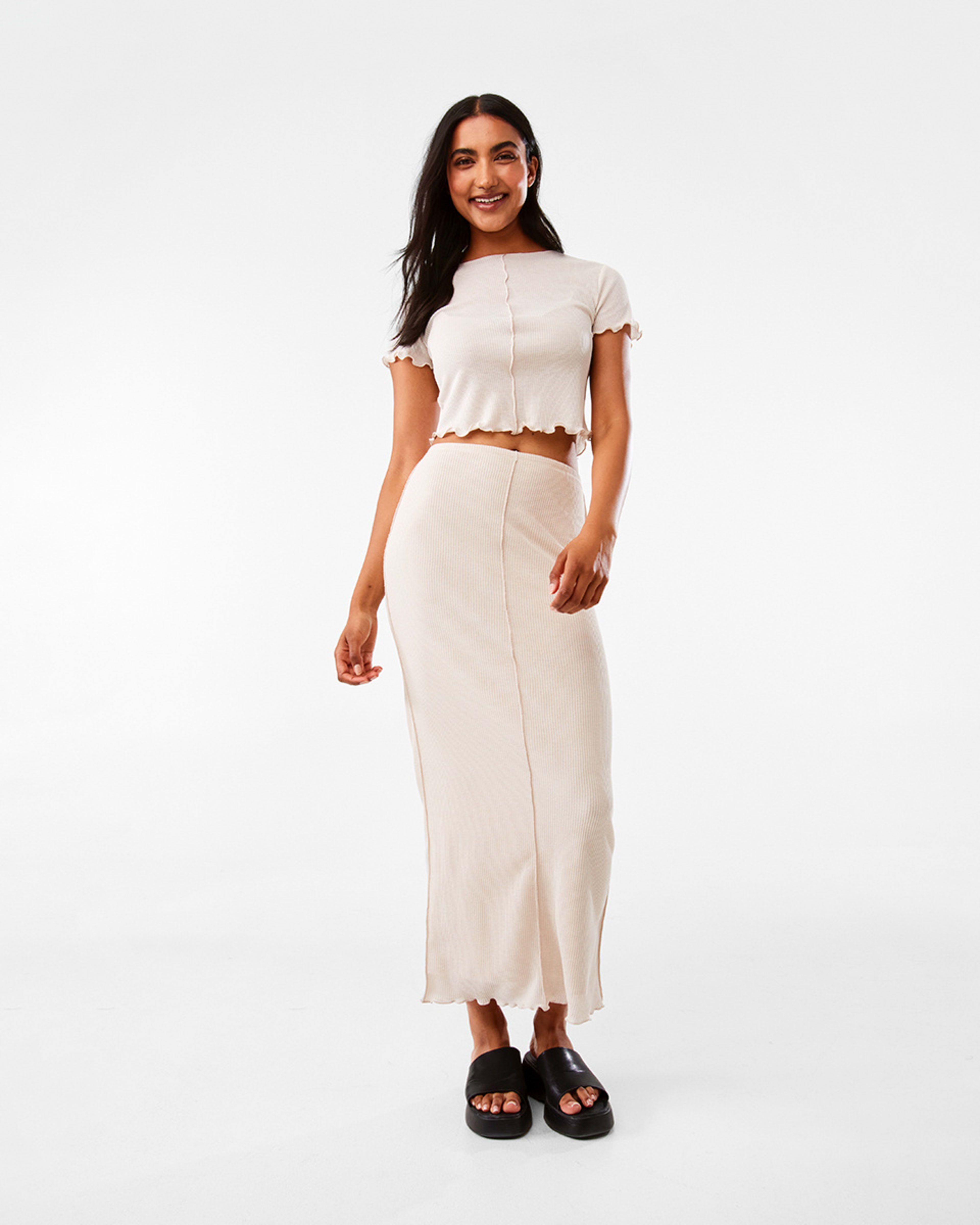 2 Short Sleeve Rib Seam T-shirt Ecru, 2 of 10