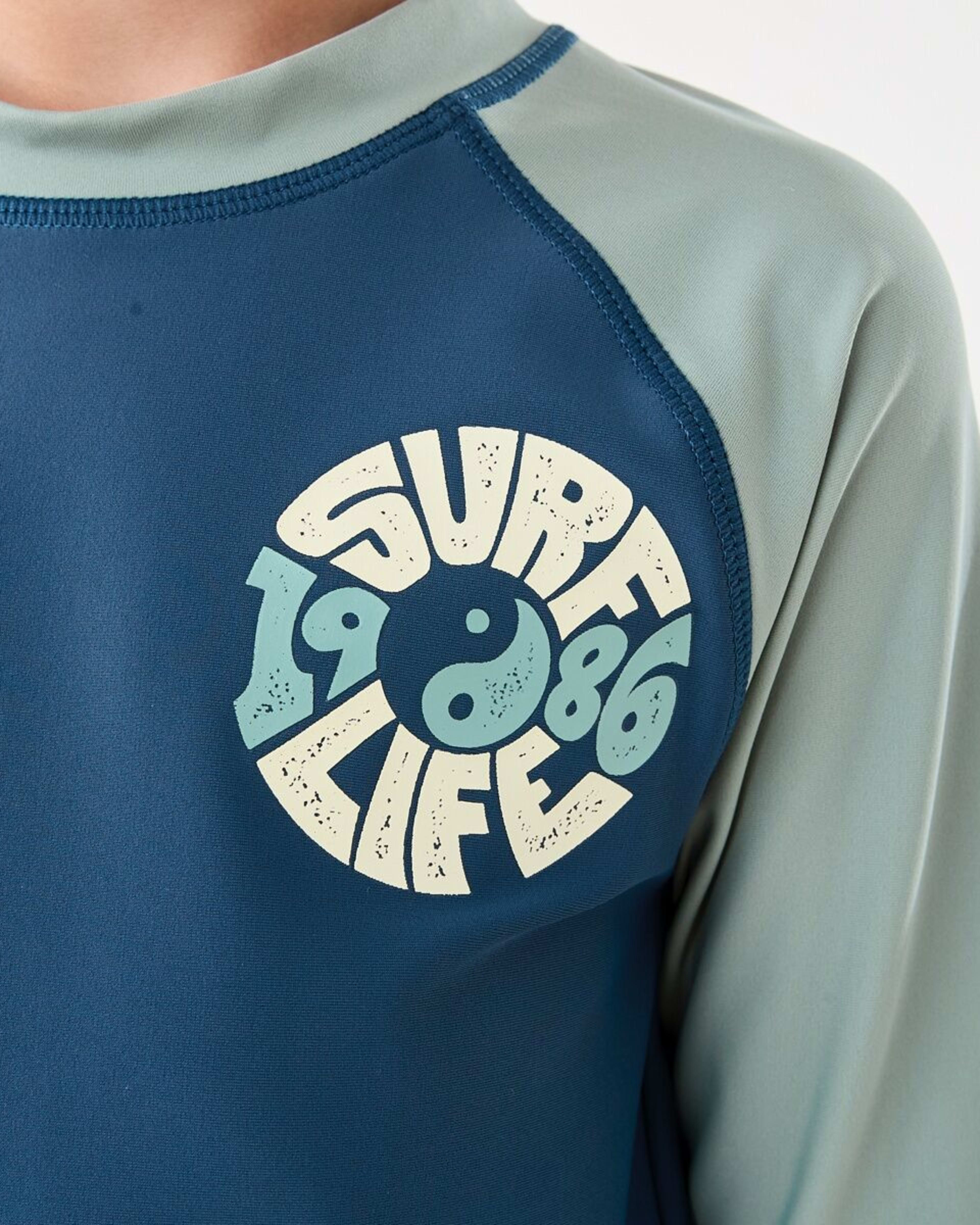 4 Long Sleeve Rash Vest Surf Life Navy, 4 of 6