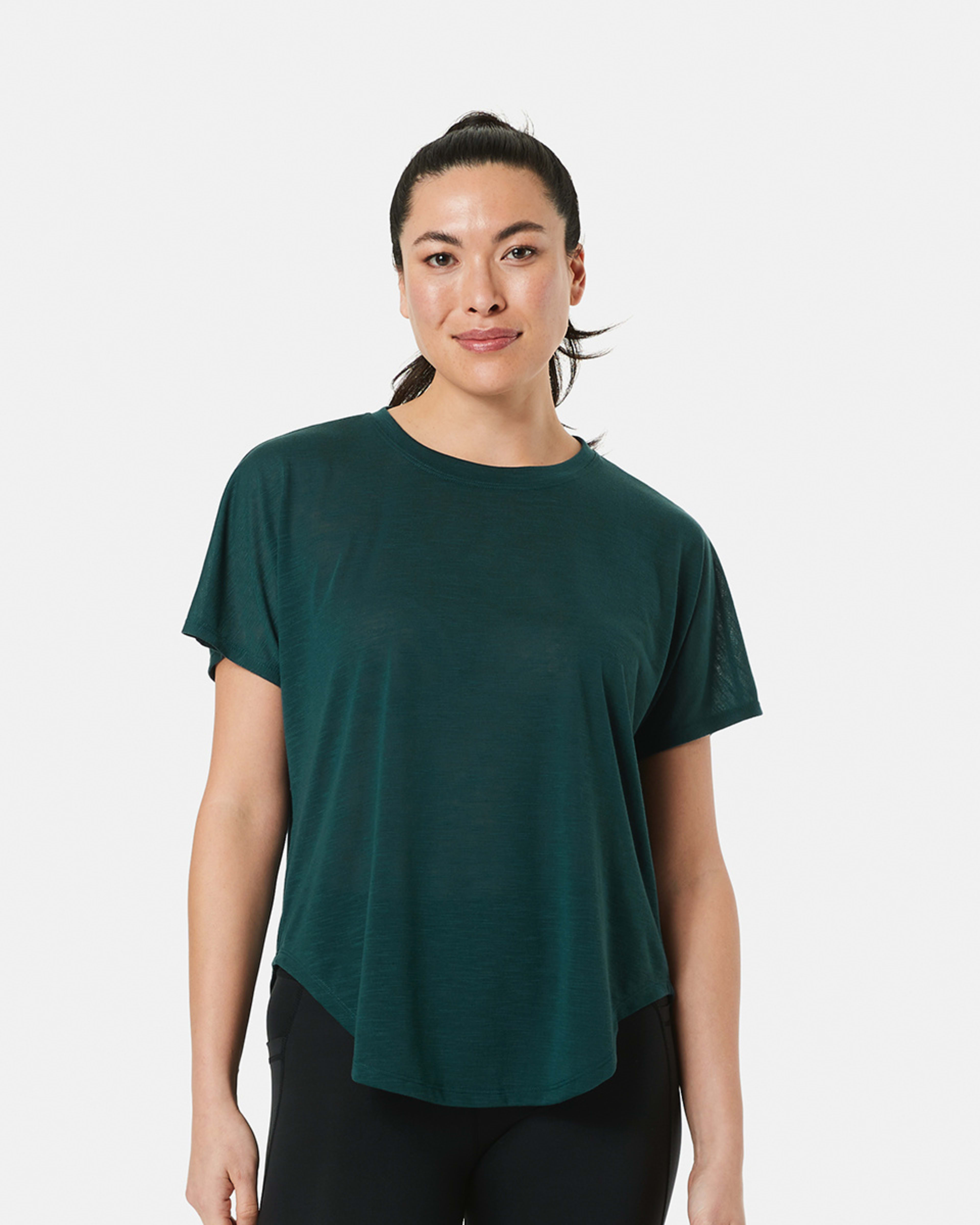 1 Active Womens Relax Sleeve T-shirt Deep Teal, 1 of 5