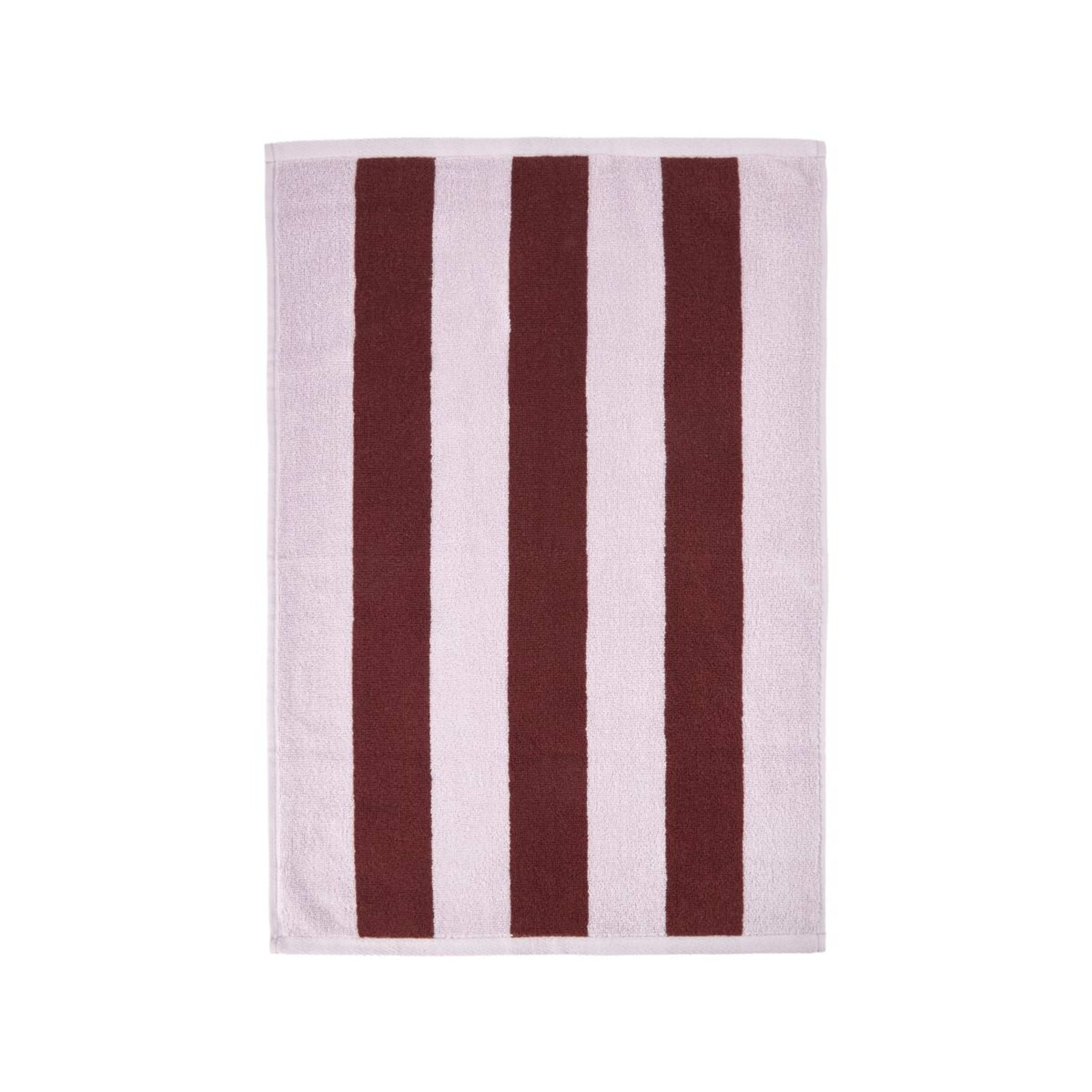 3 Stripe Cotton Hand Towel - Port, 3 of 5