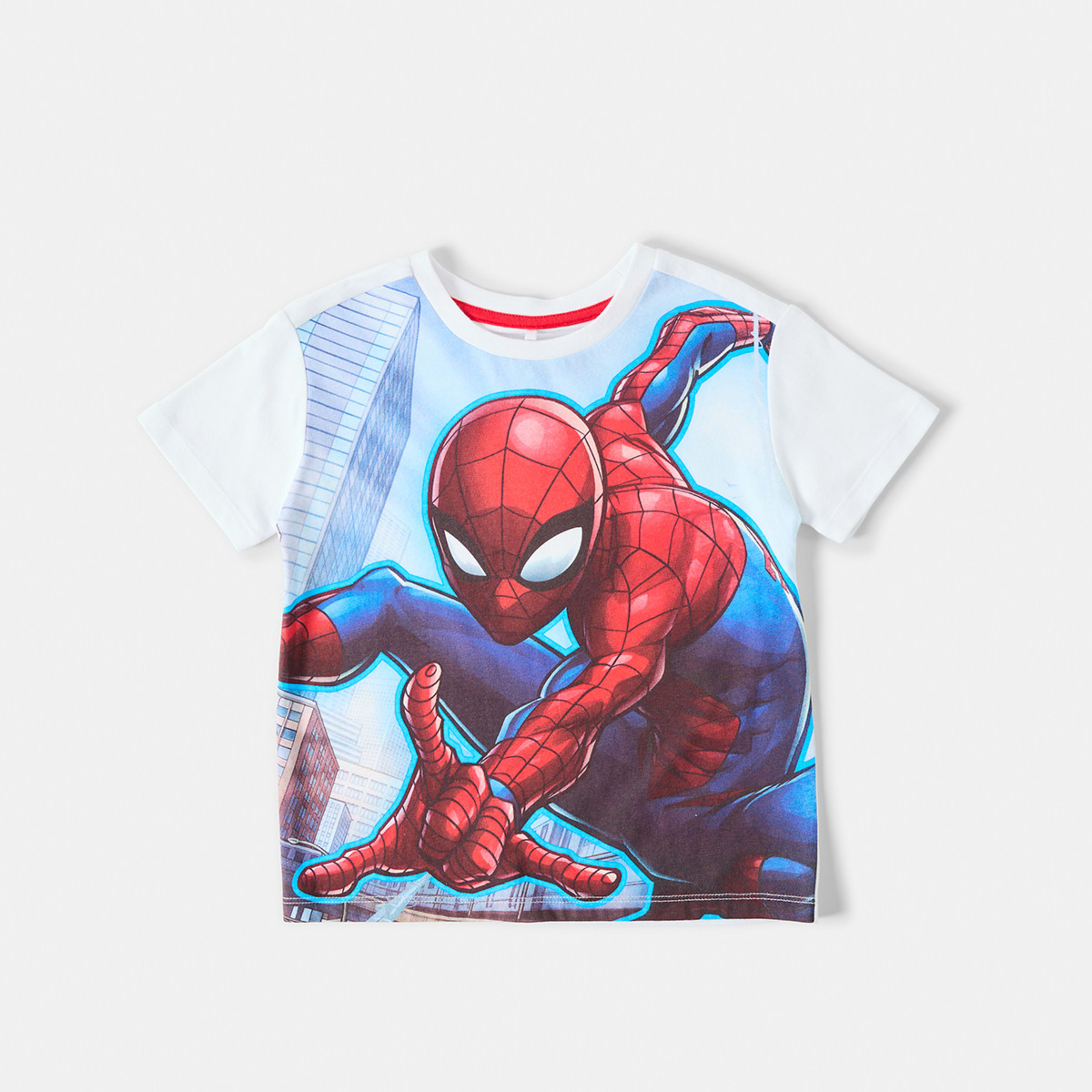 7 Spider-Man License Print T-shirt Spiderman Face Web White, 7 of 8