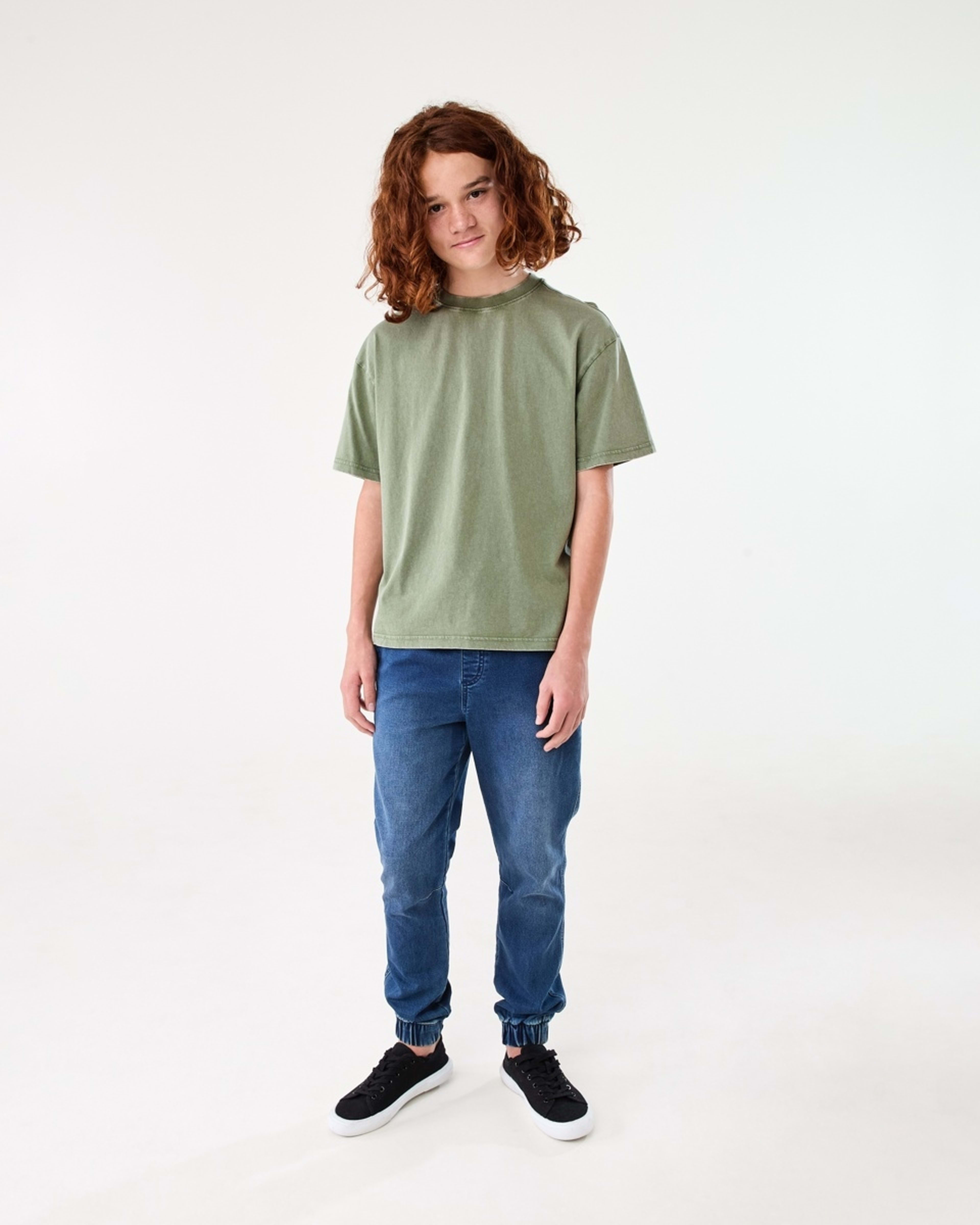5 Short Sleeve Oversized Acid Wash T-shirt MISTY SEA SPRAY, 5 of 6