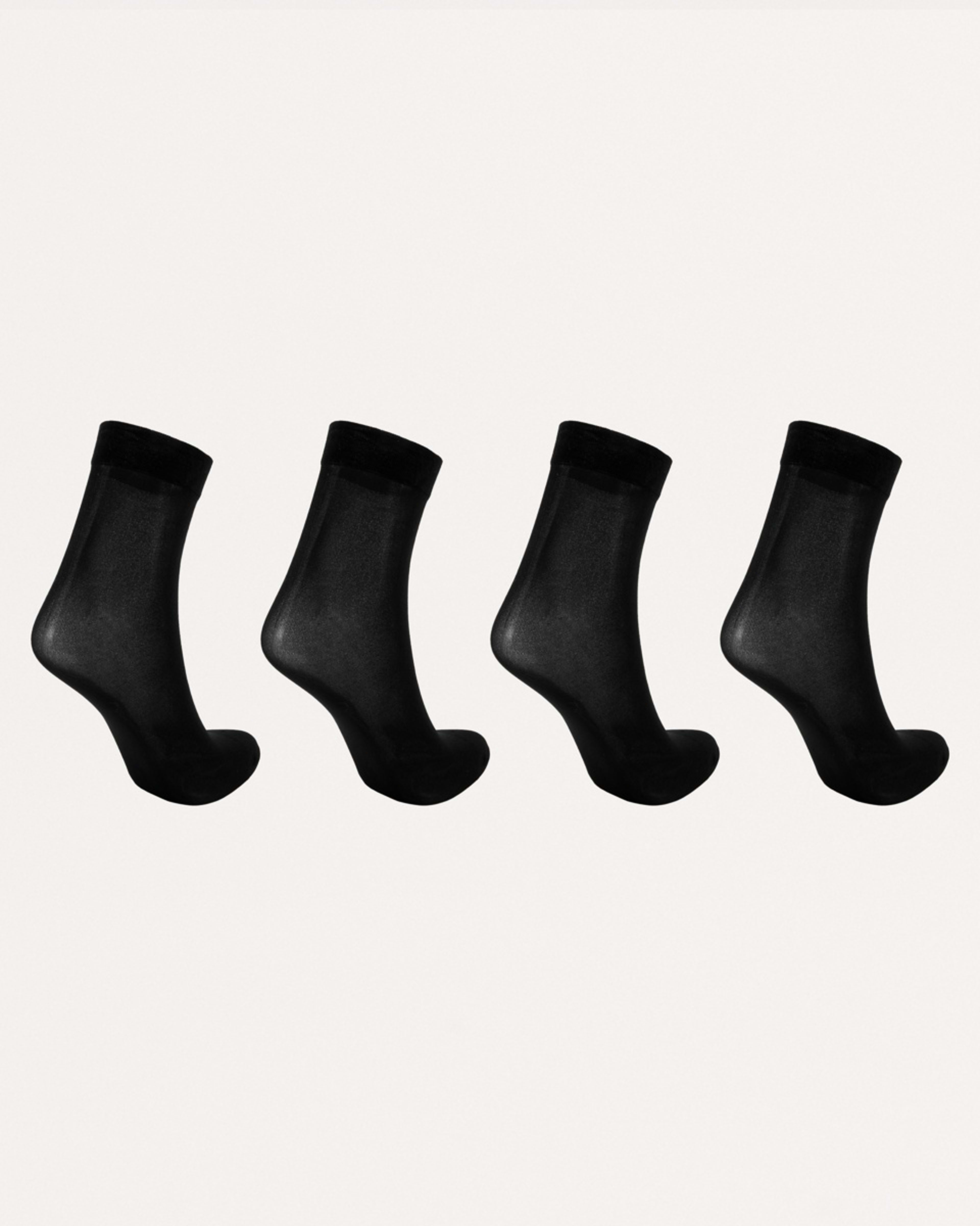 2 4 Pack 40D Opaque Ankle High Pantyhose Socks BLACK, 2 of 3