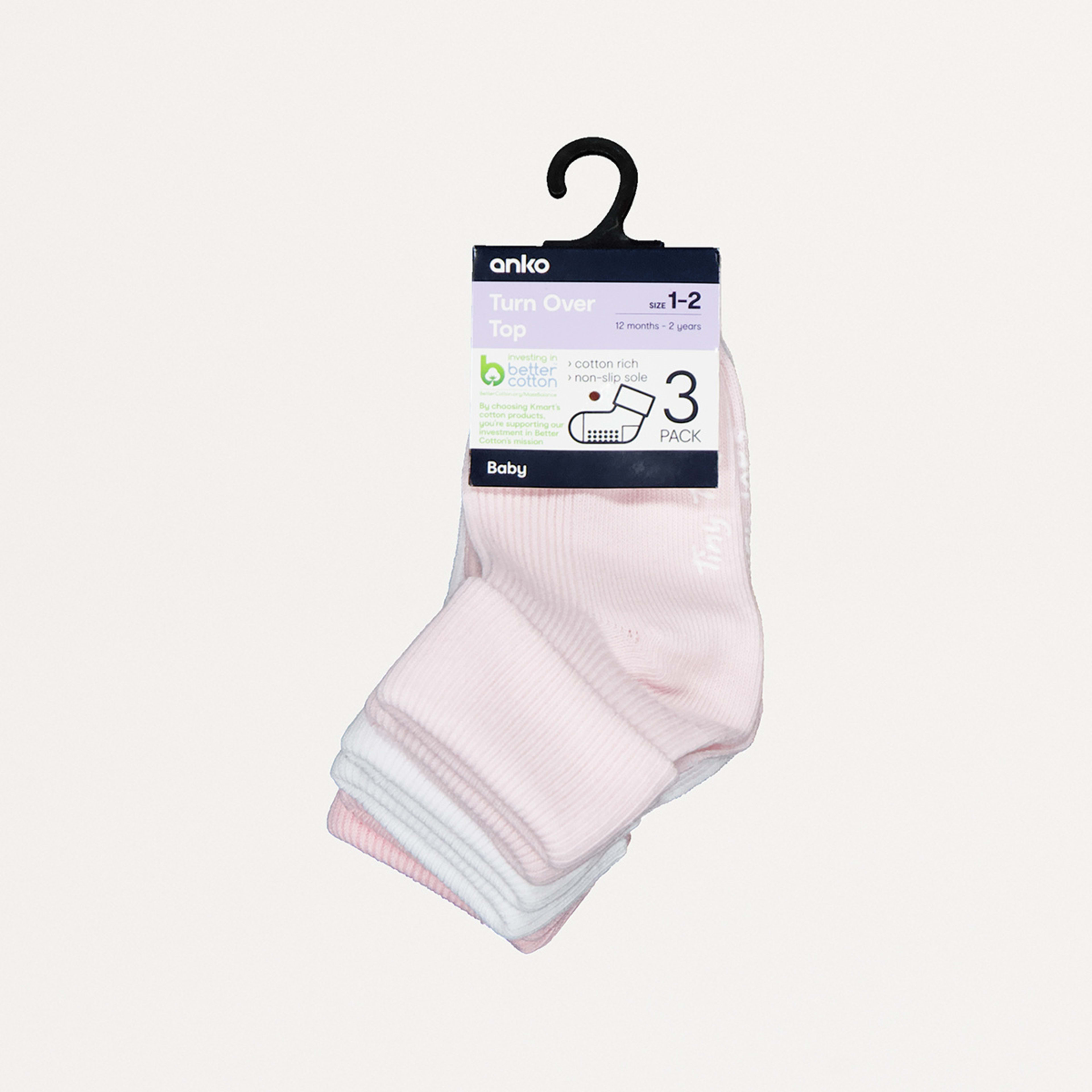 3 3 Pack Everyday Socks Tiny Toes Pink Multi Pack, 3 of 3