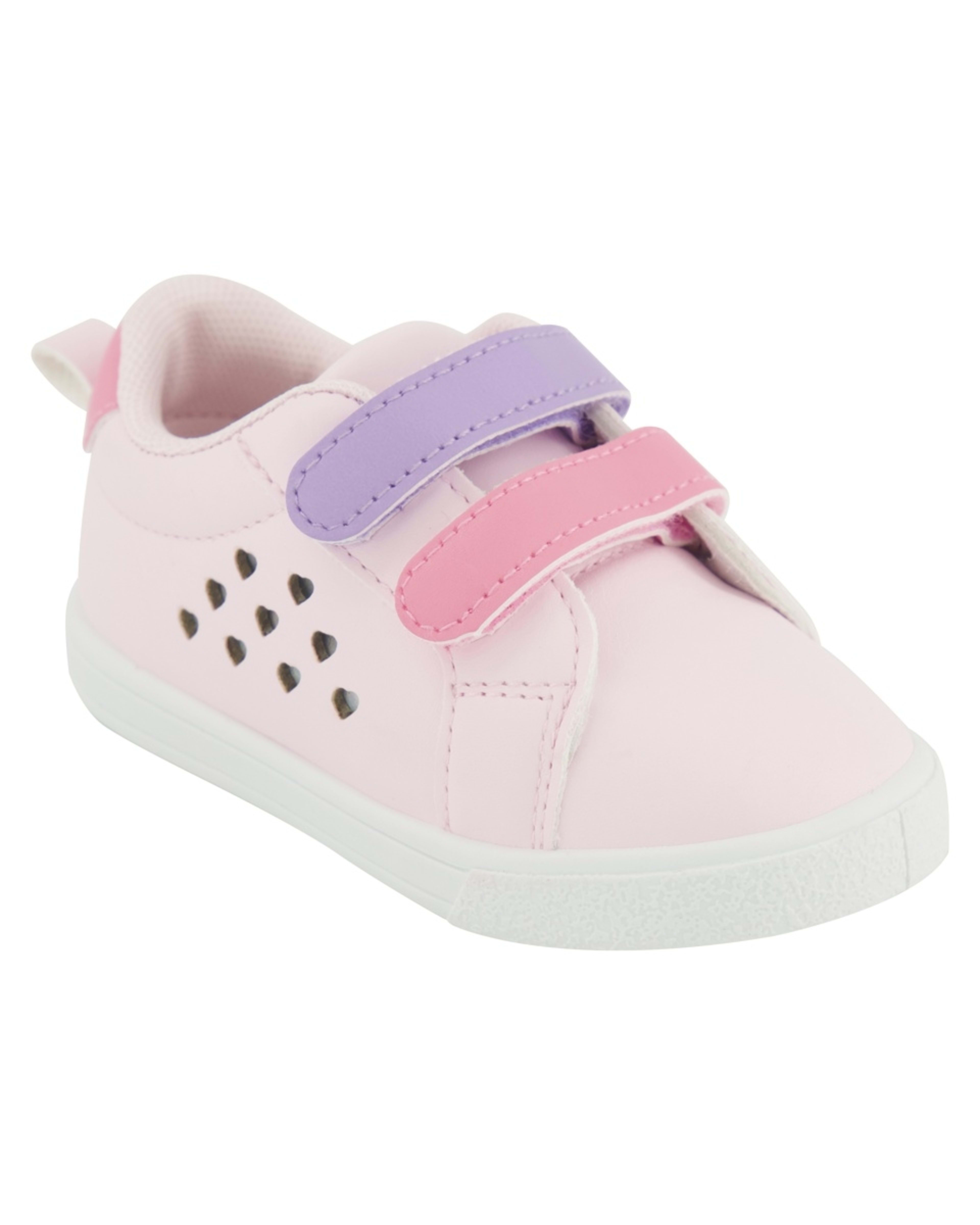1 Baby Novelty Sneakers Shimmery Hearts Pink, 1 of 5