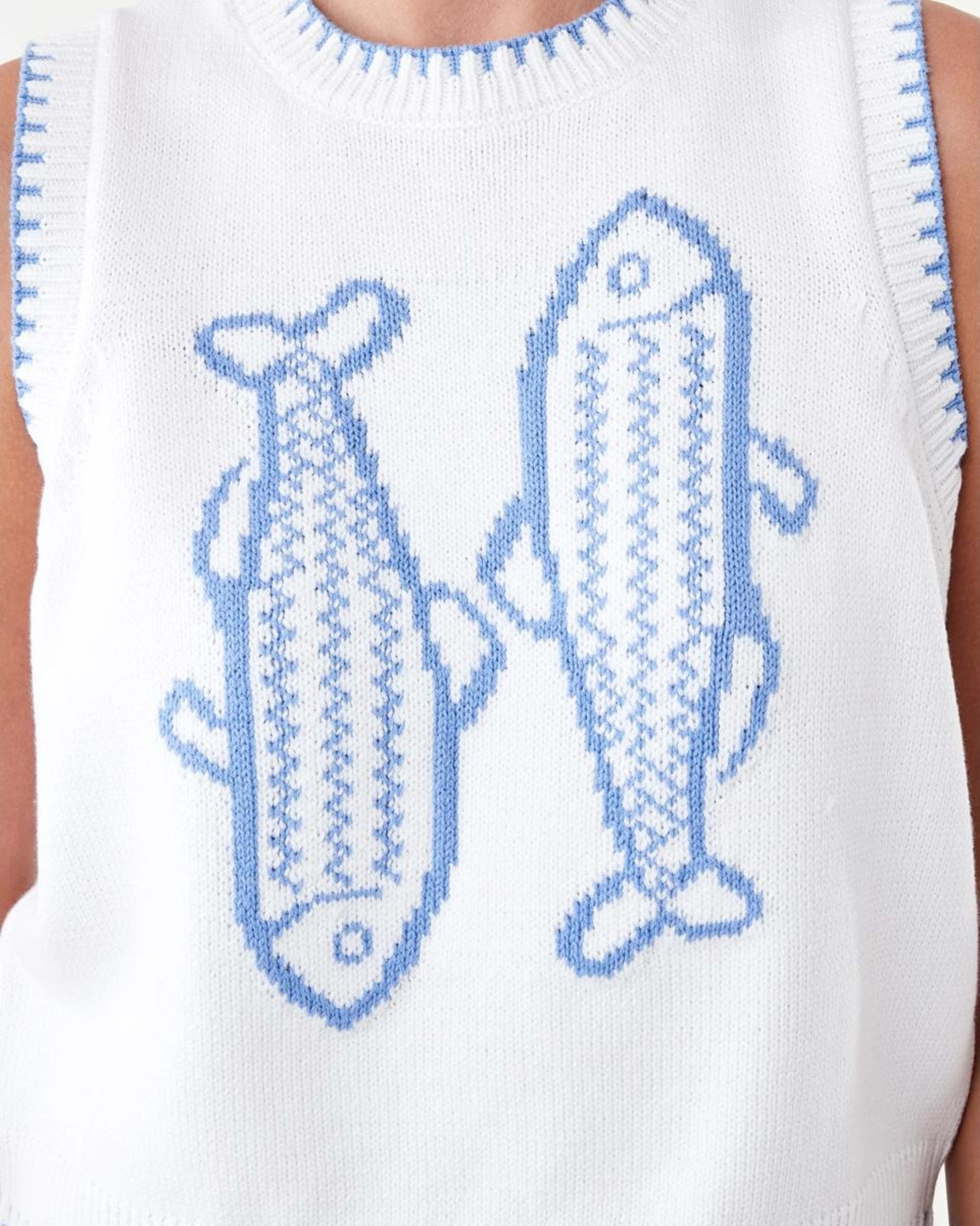 6 Jacquard Vest Blu Fish, 6 of 7
