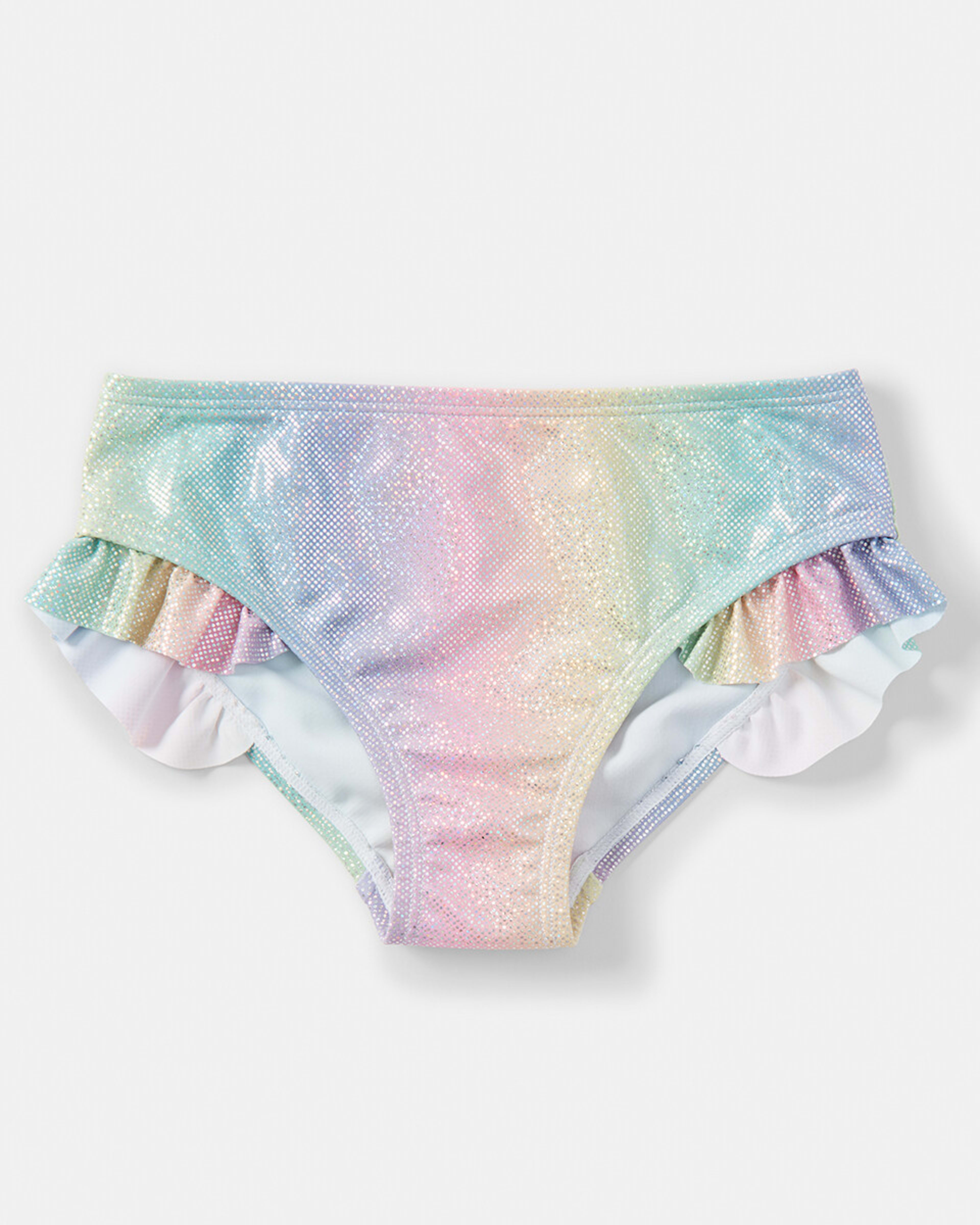 4 3 Piece Frill Bikini Skirt Set Foil Rbw, 4 of 8