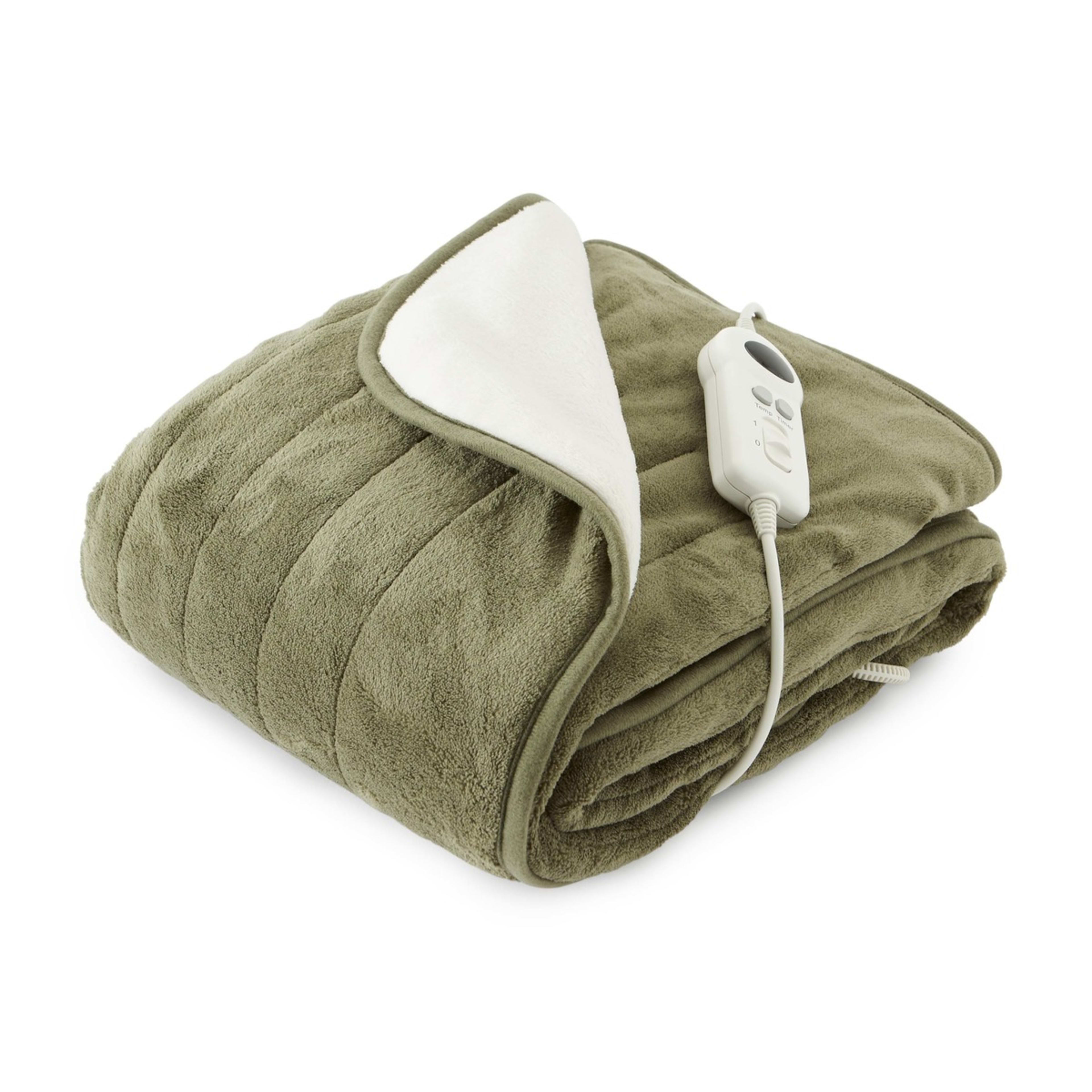 Heated Throw Green and Cream Kmart