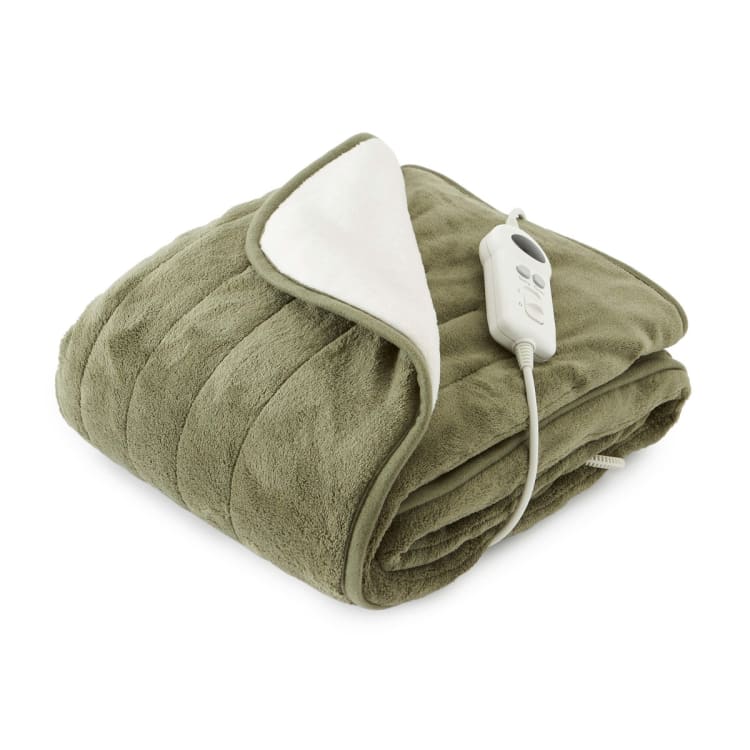Heated Throw Green and Cream Kmart NZ