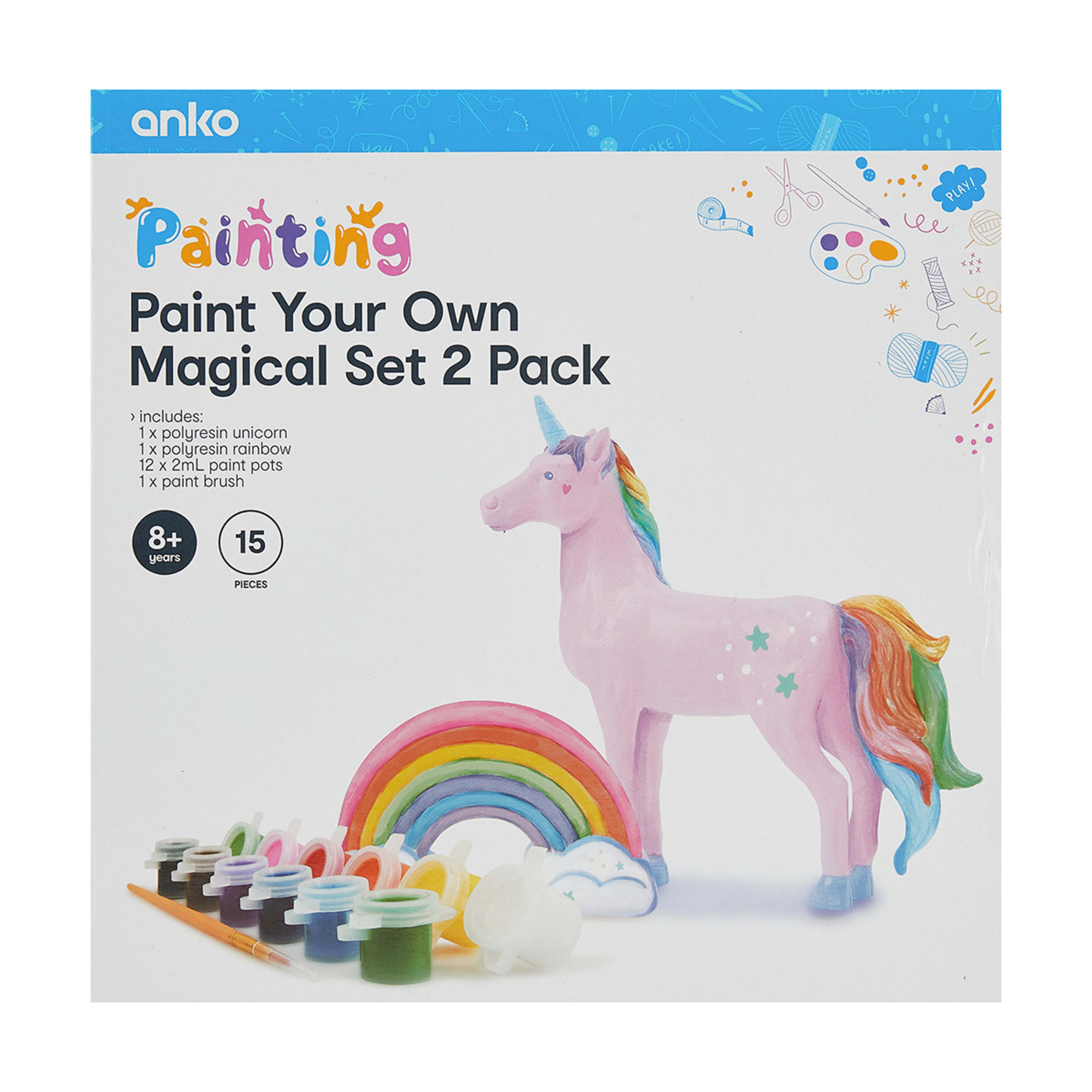 2 Pack Paint Your Own Magical Set Kmart