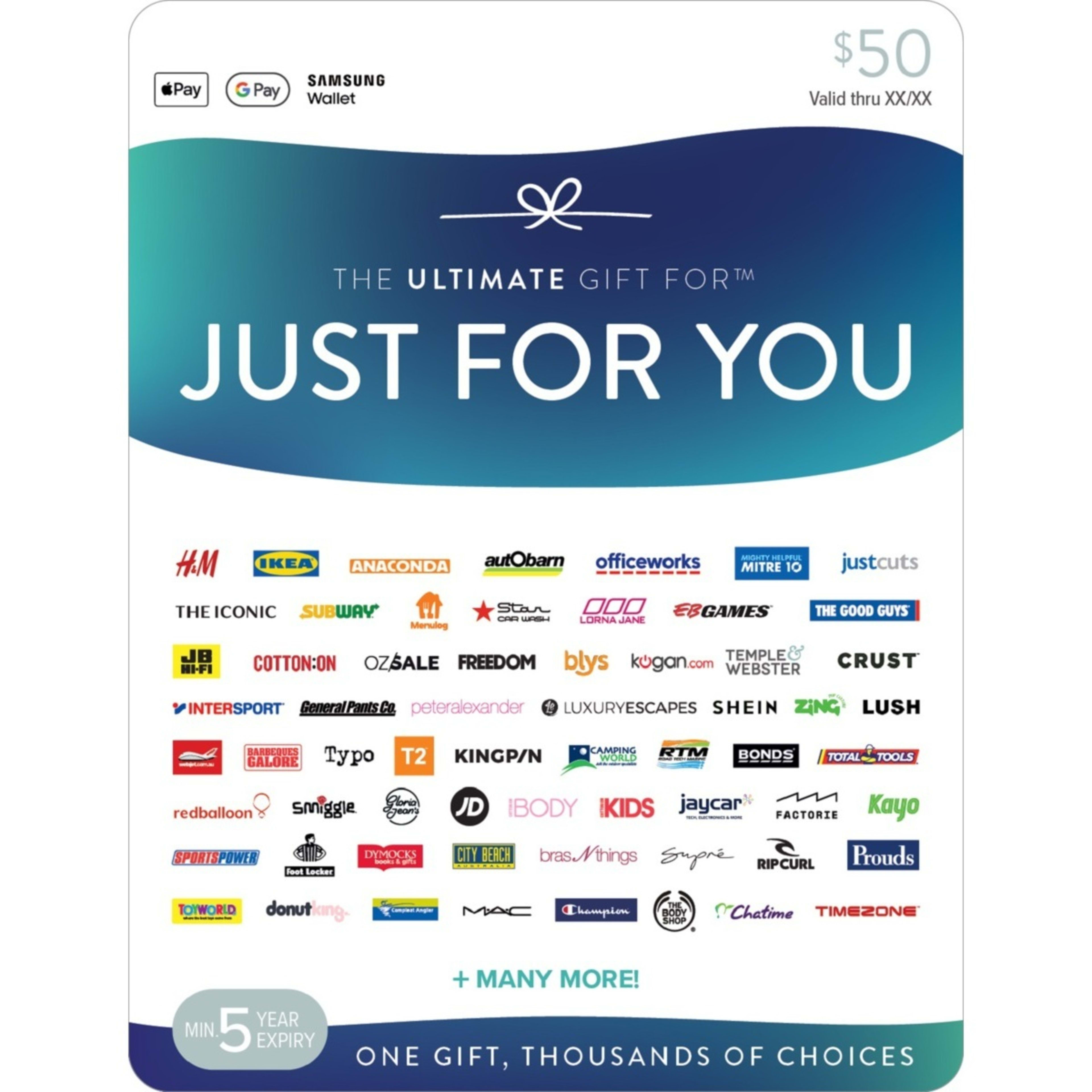 1 The Ultimate Gift For Just For You $50 Gift Card