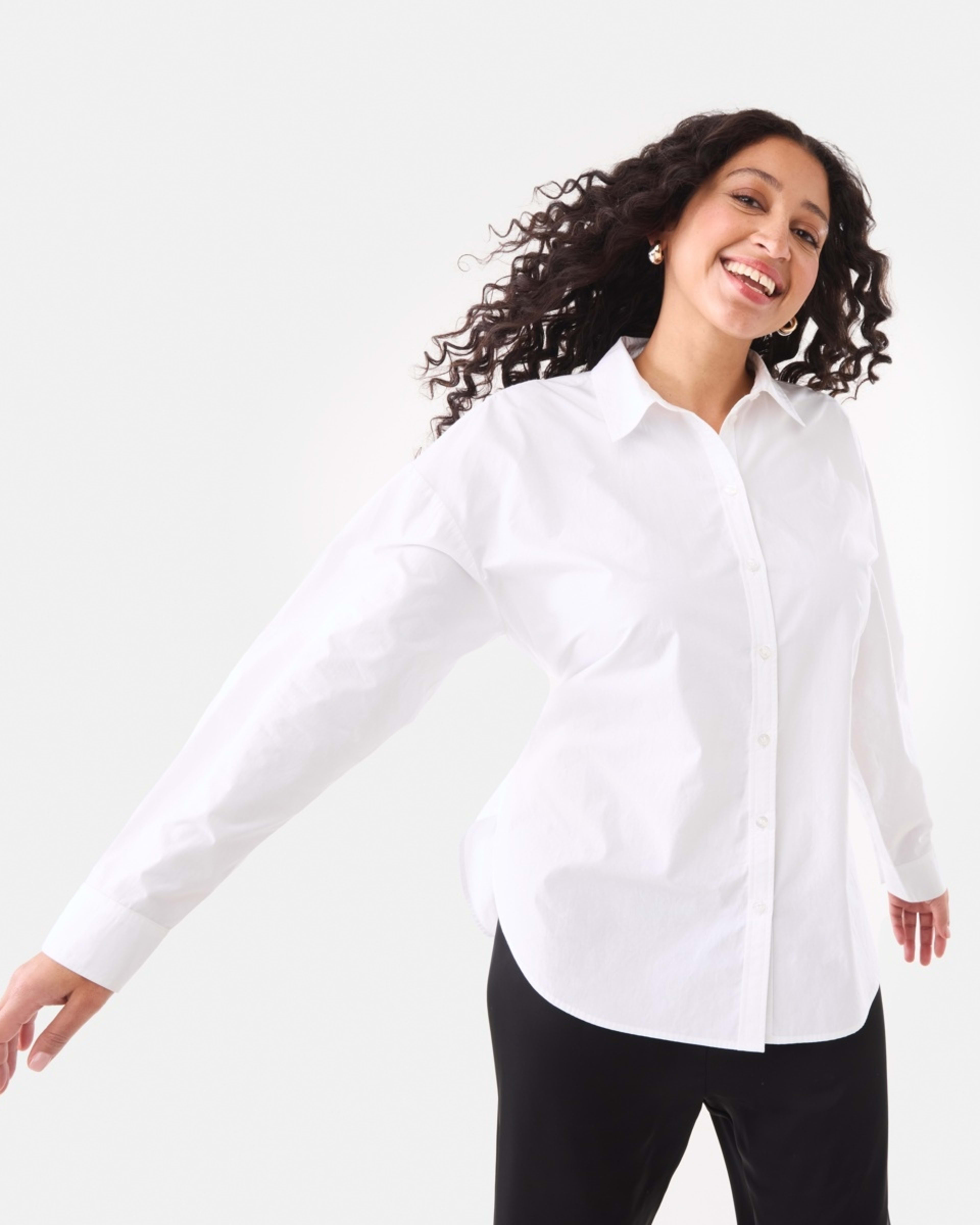 1 Long Sleeve Tie Back Detail Shirt White