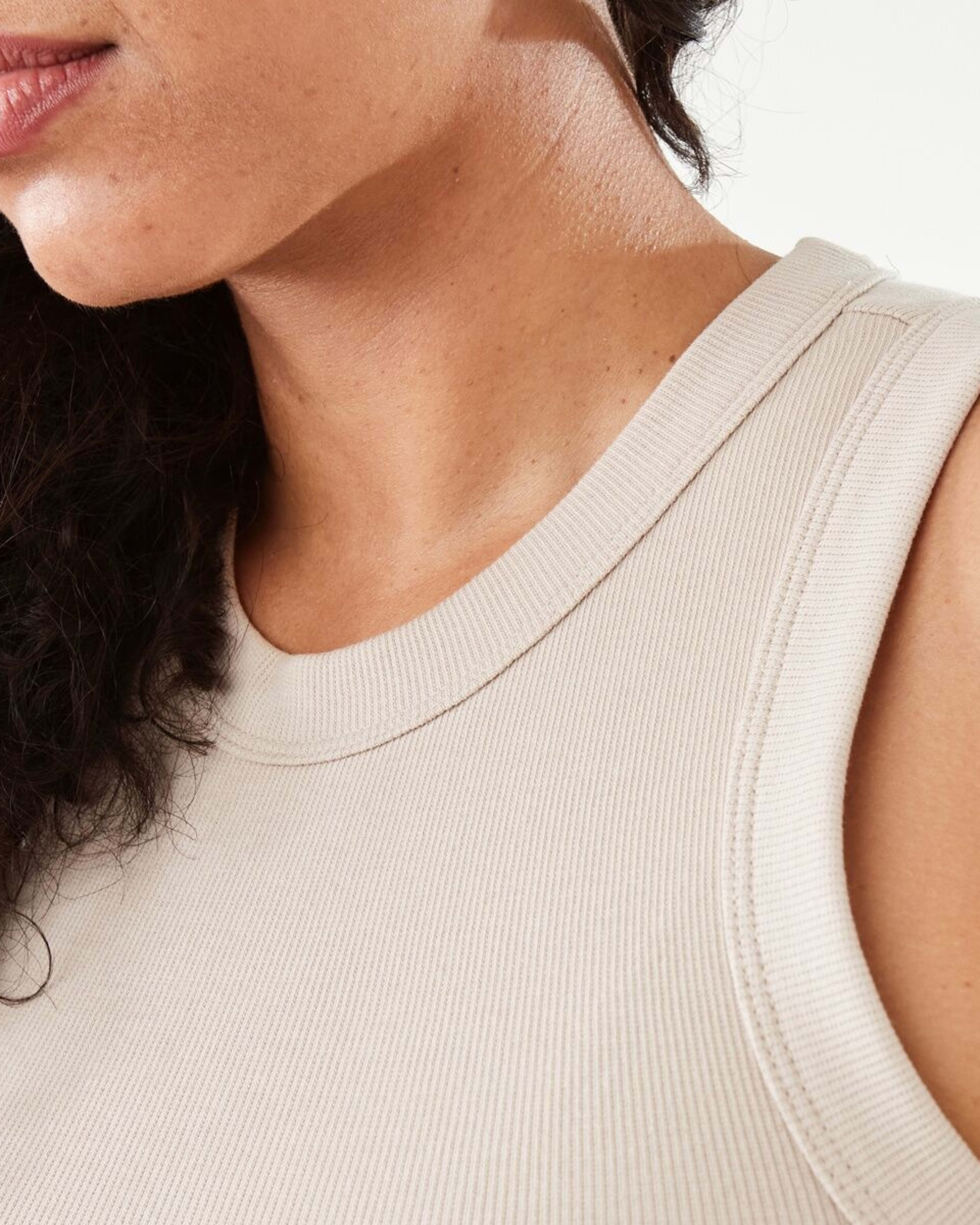 6 Sleeveless Rib Tank Bone Beige, 6 of 9