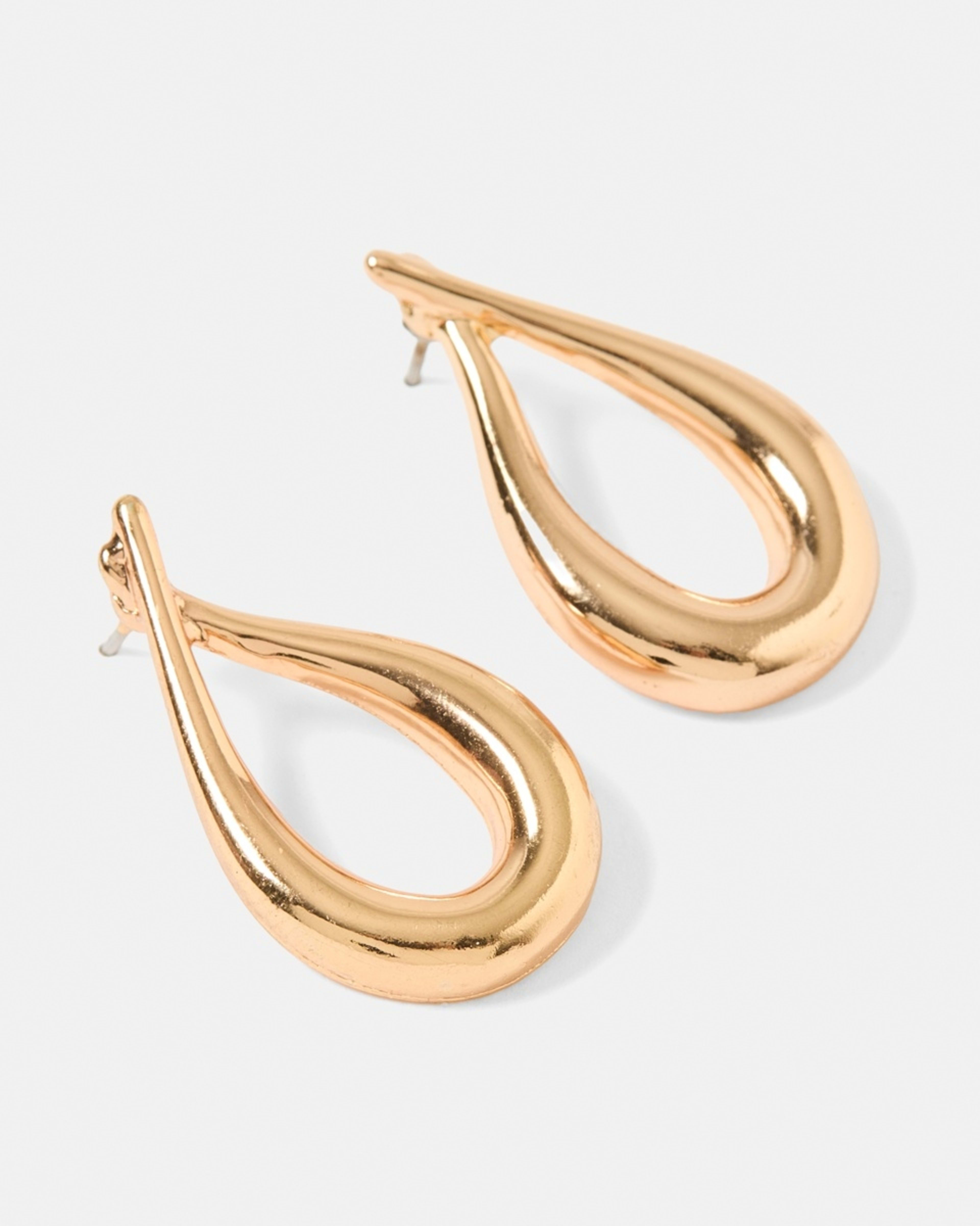 2 Crossover Teardrop Earrings - Gold Tone Gold, 2 of 5