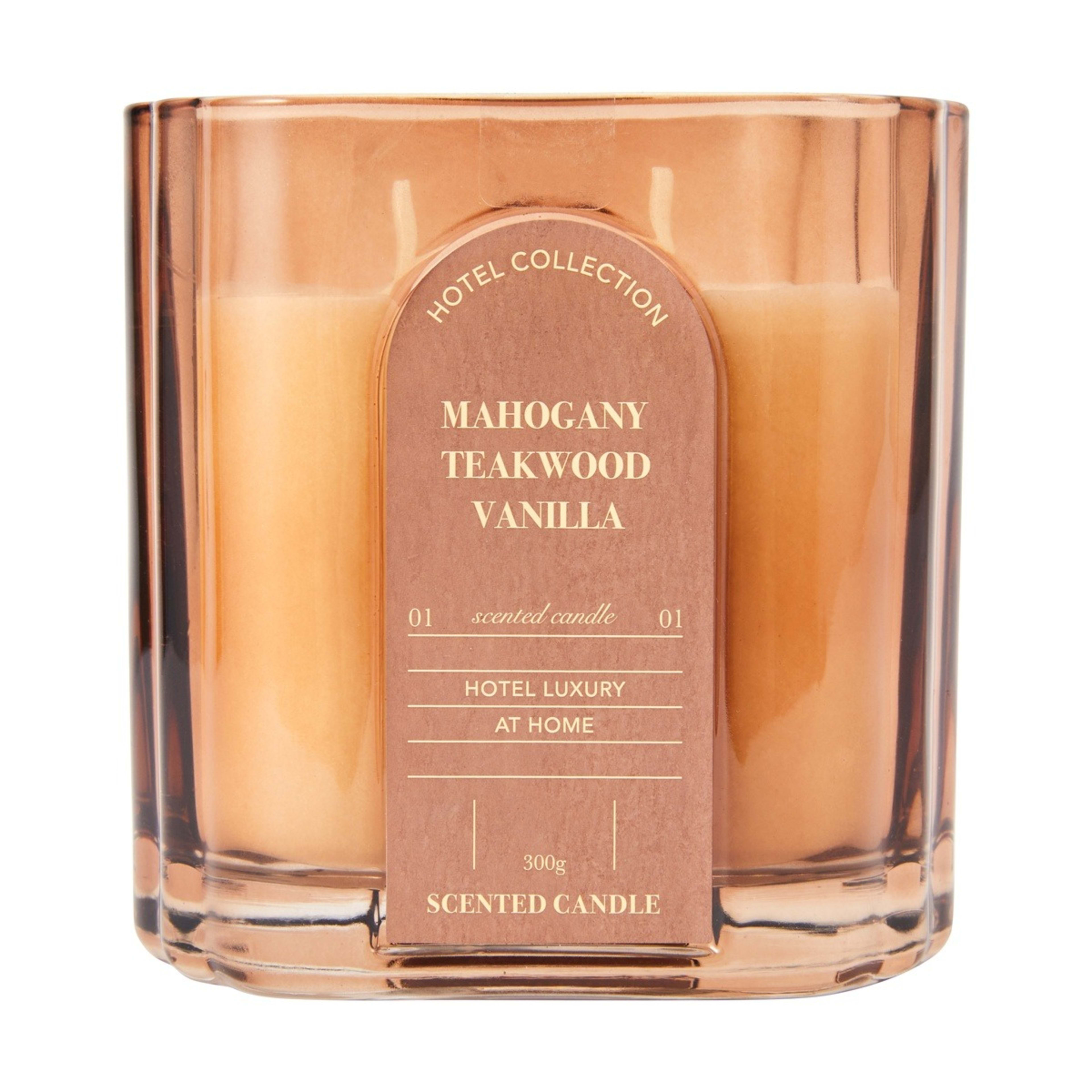 1 Mahogany Hotel Glass Candle, 1 of 5