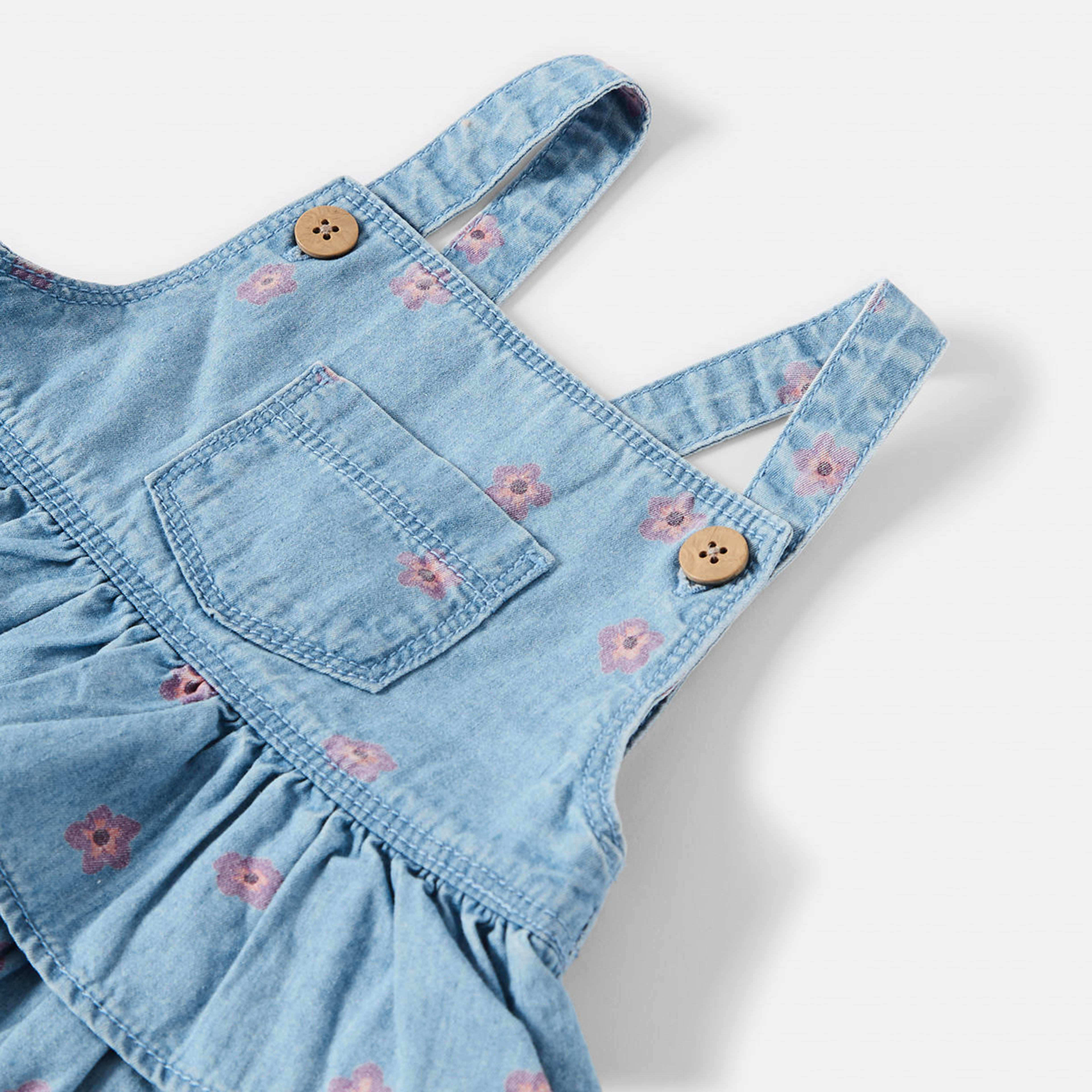 3 Denim Pinafore Dress Microflrl, 3 of 4