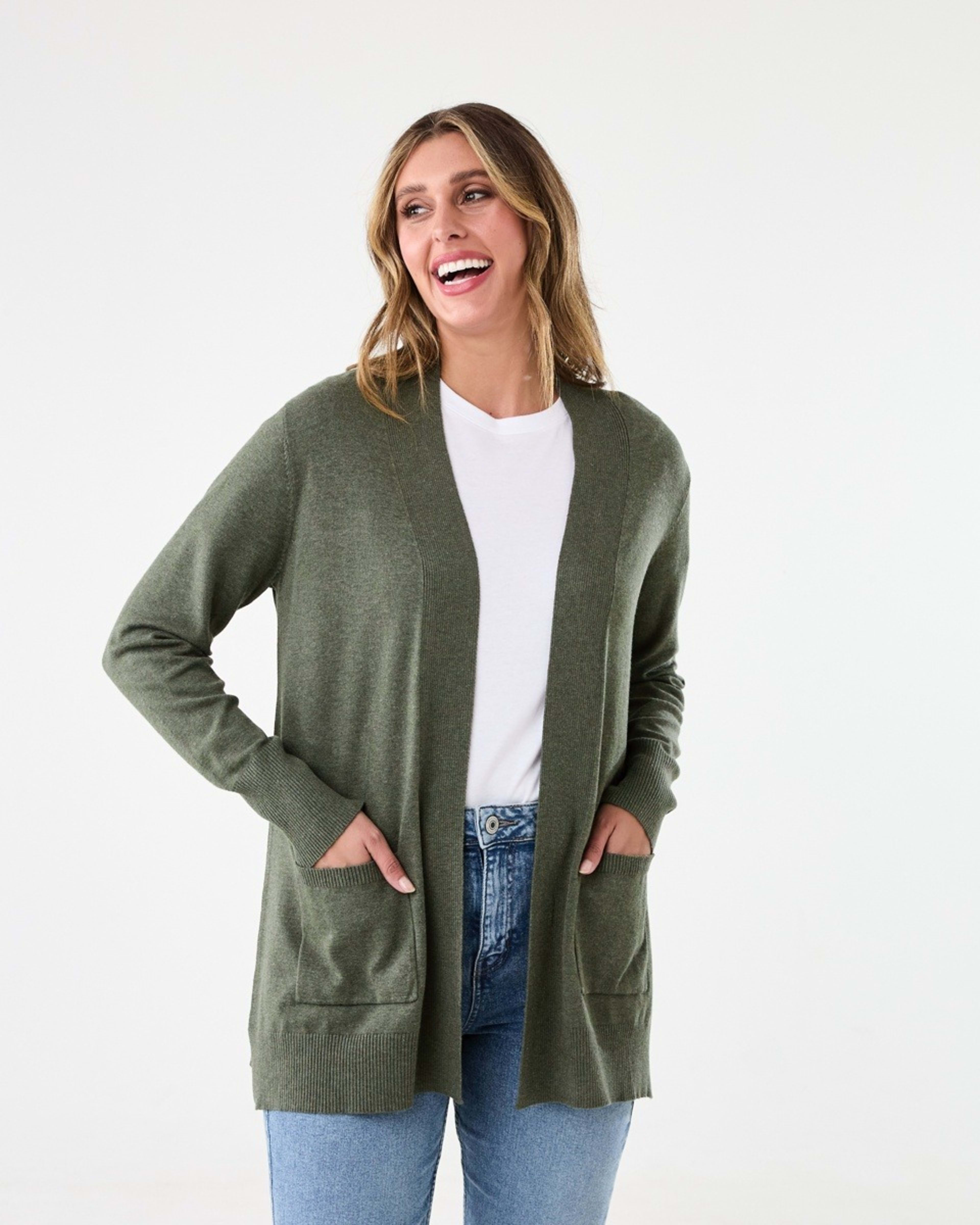 1 Edge to Edge Cardigan Grn Olive