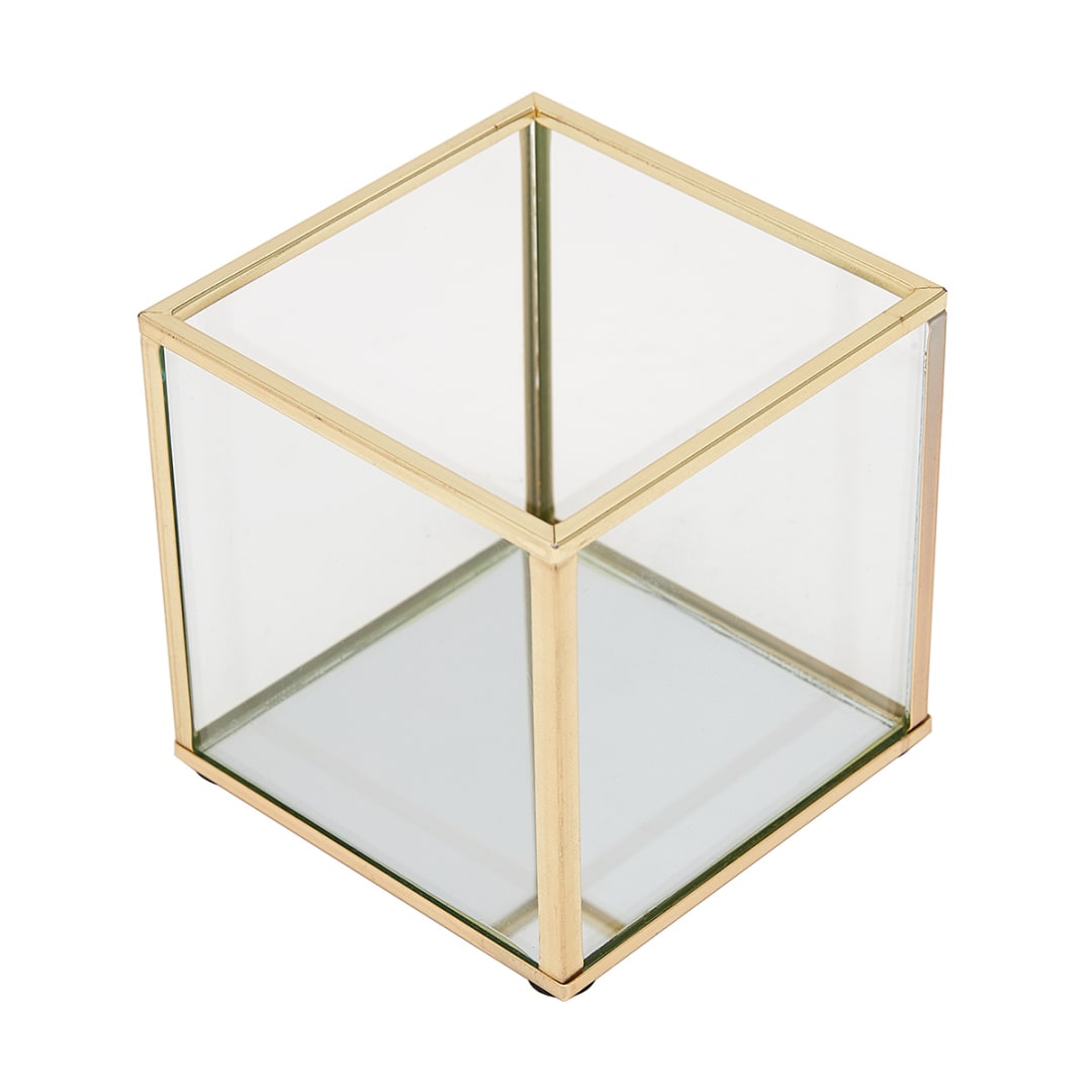 Glass Tealight Holder Brass Look Kmart