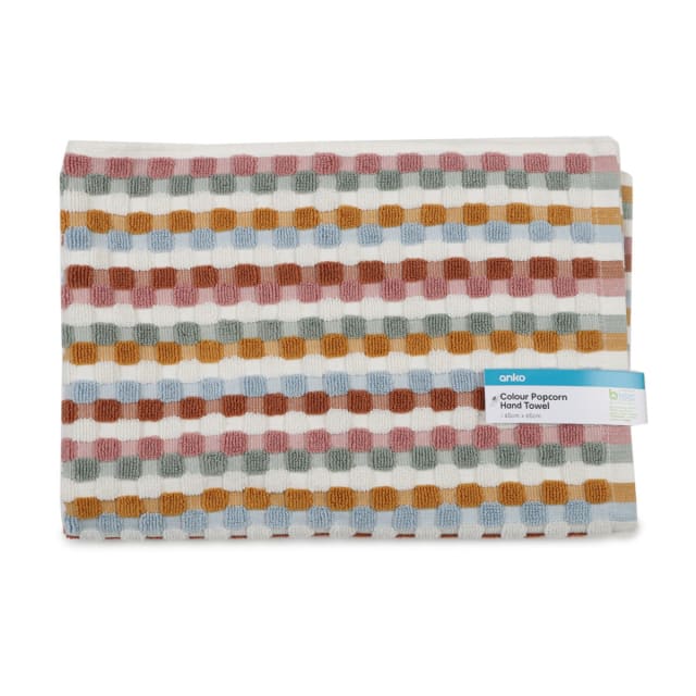 Colour Popcorn Cotton Hand Towel Kmart NZ