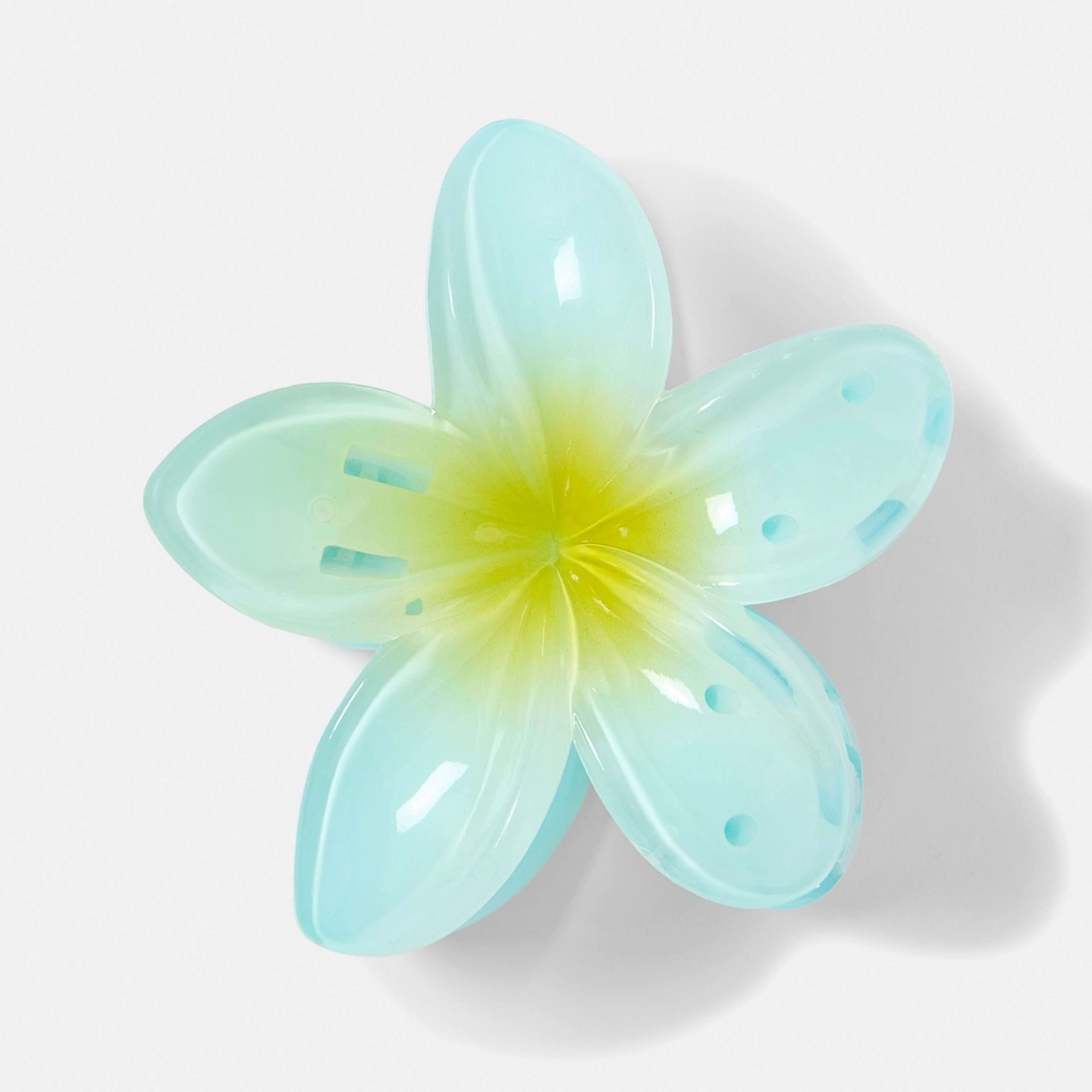1 Blue Frangipani Claw Hair Clip