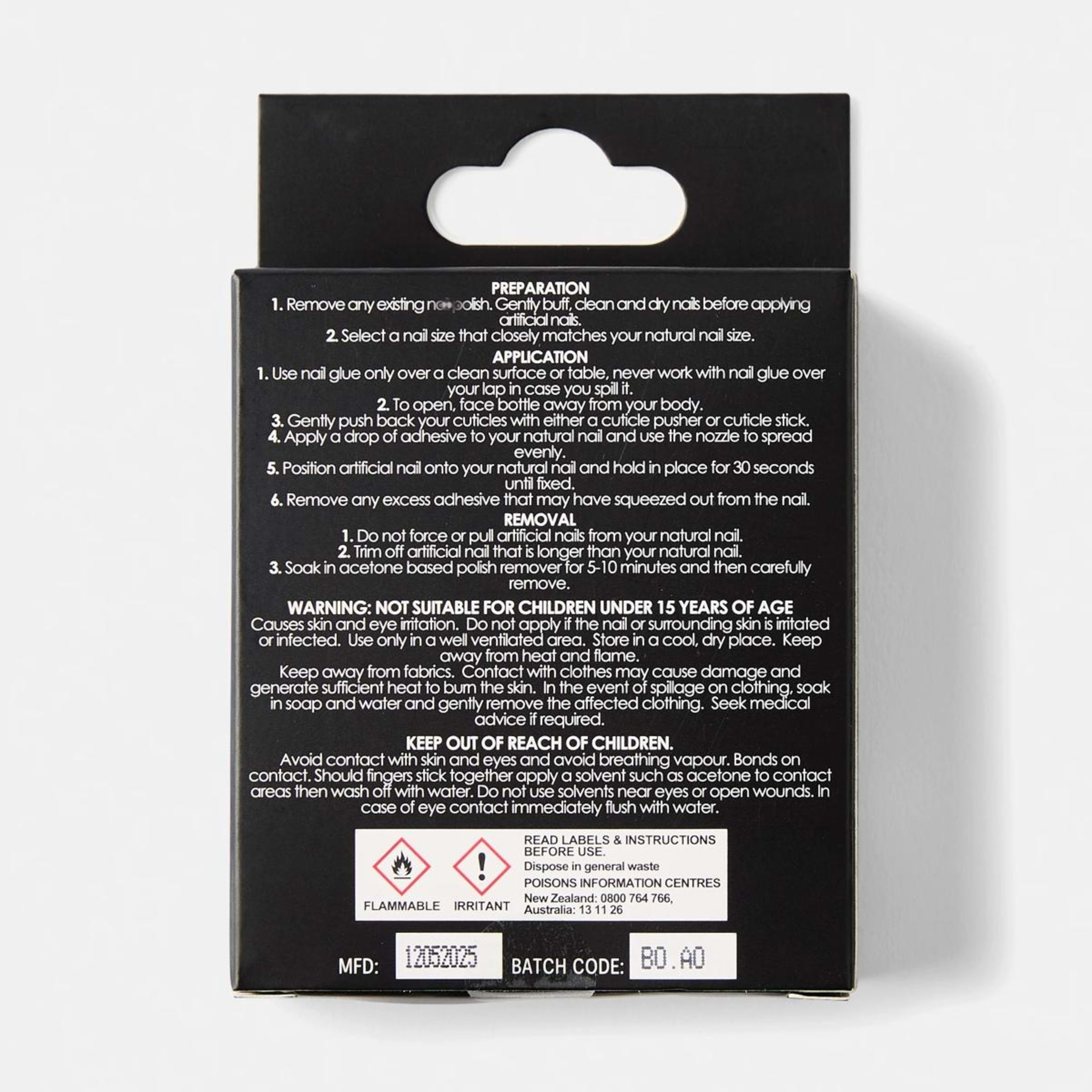 2 OXX Cosmetics 24 Pack Artificial Nails with Adhesive - Coffin Shape, French Tip, 2 of 5