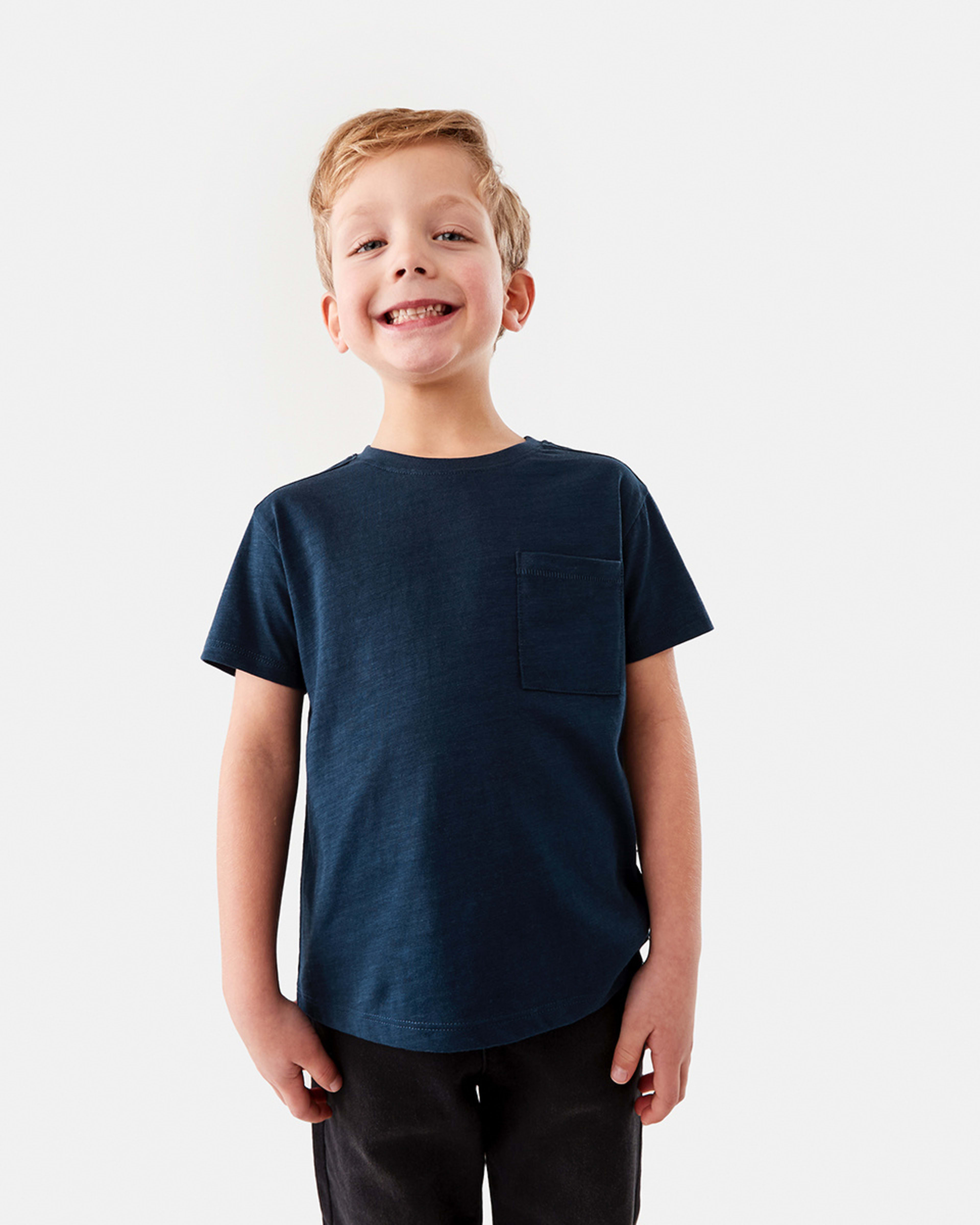 1 Plain Cotton T-shirt Dress Navy, 1 of 7
