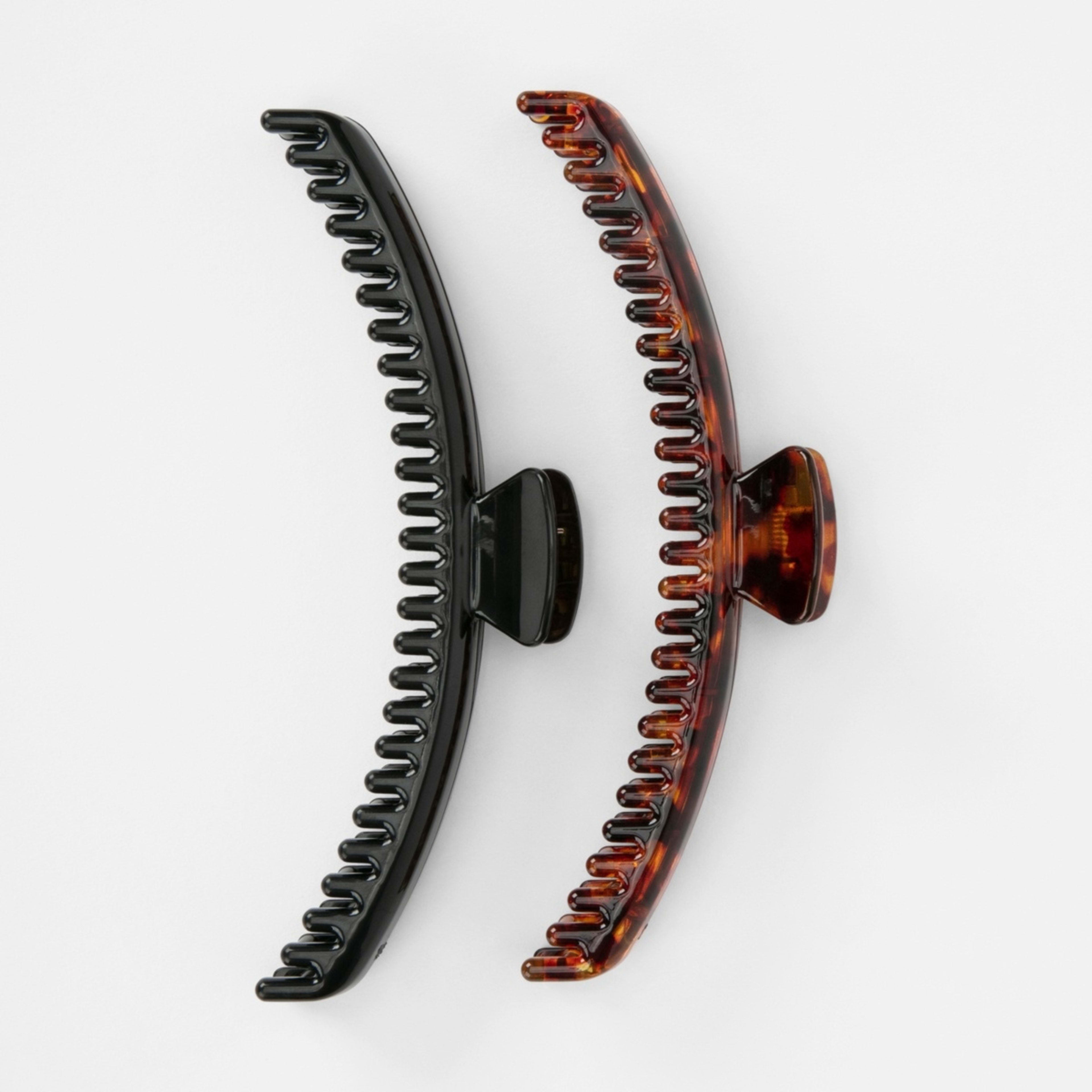 1 OXX Haircare 2 Pack Tort and Black Hold All Claw Hair Clips