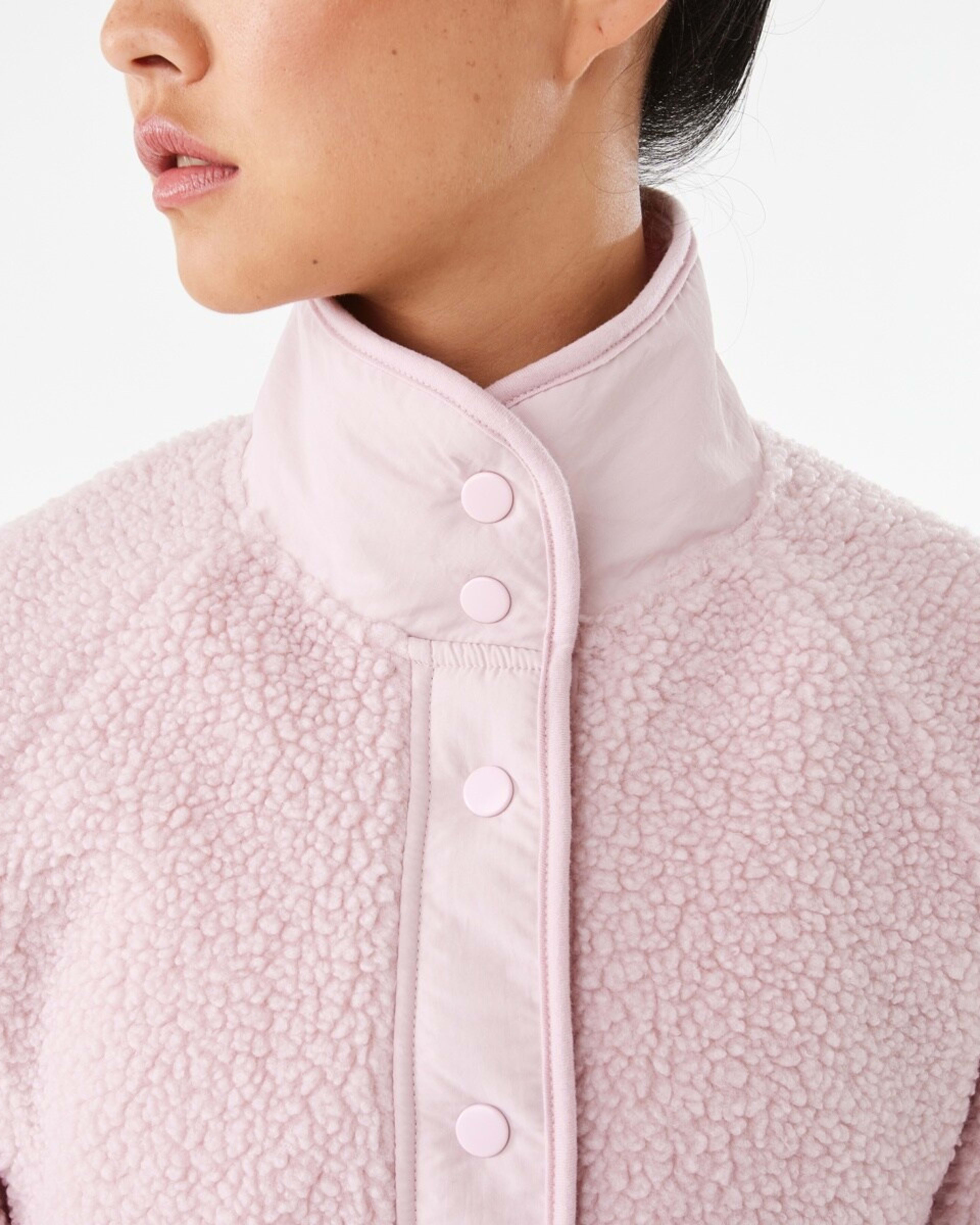 7 Active Womens Sherpa Patch Jacket Aura Pink, 7 of 10