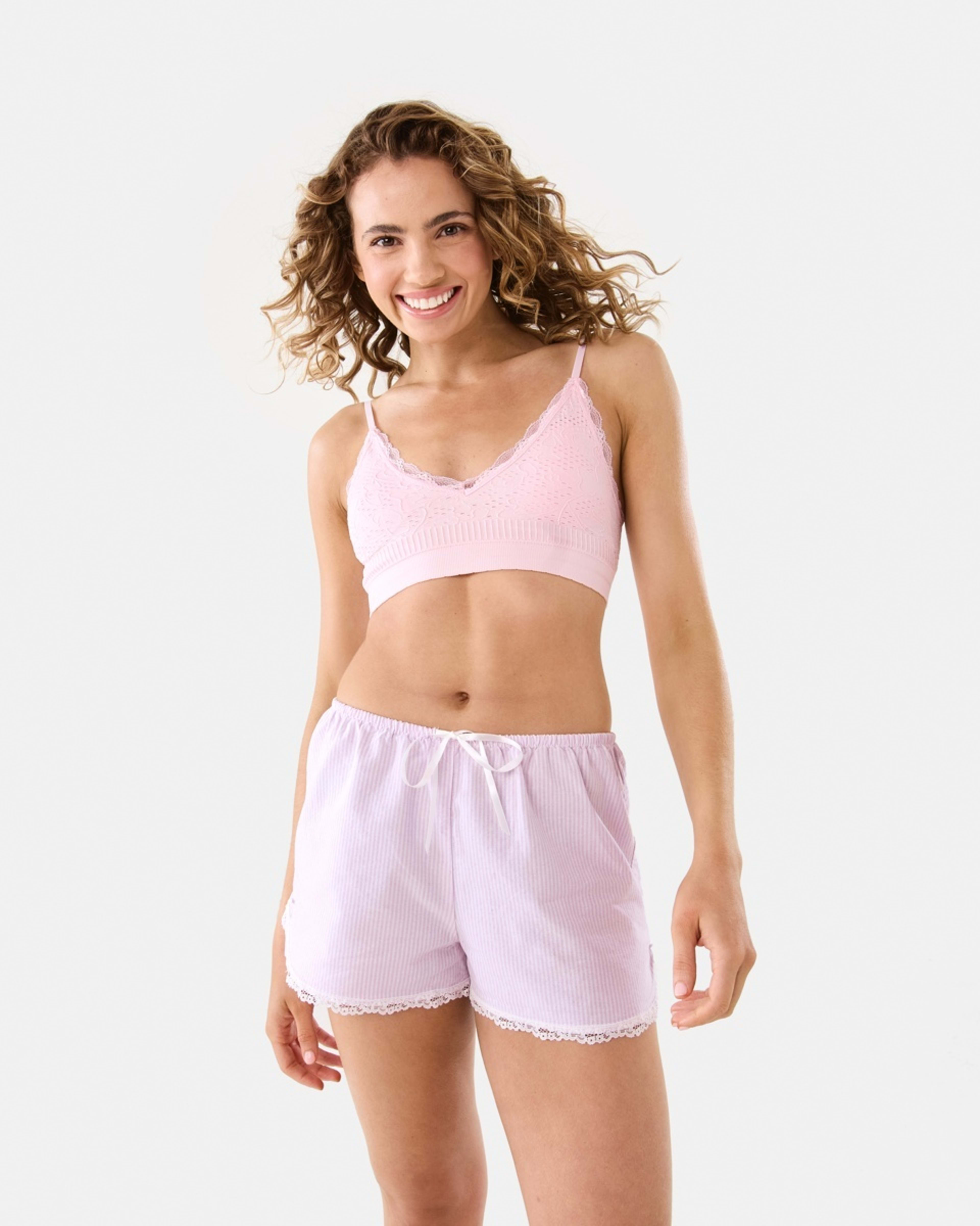 8 Stripe Lace Trim Shorts STRIPE PINK BALLERINA, 8 of 8