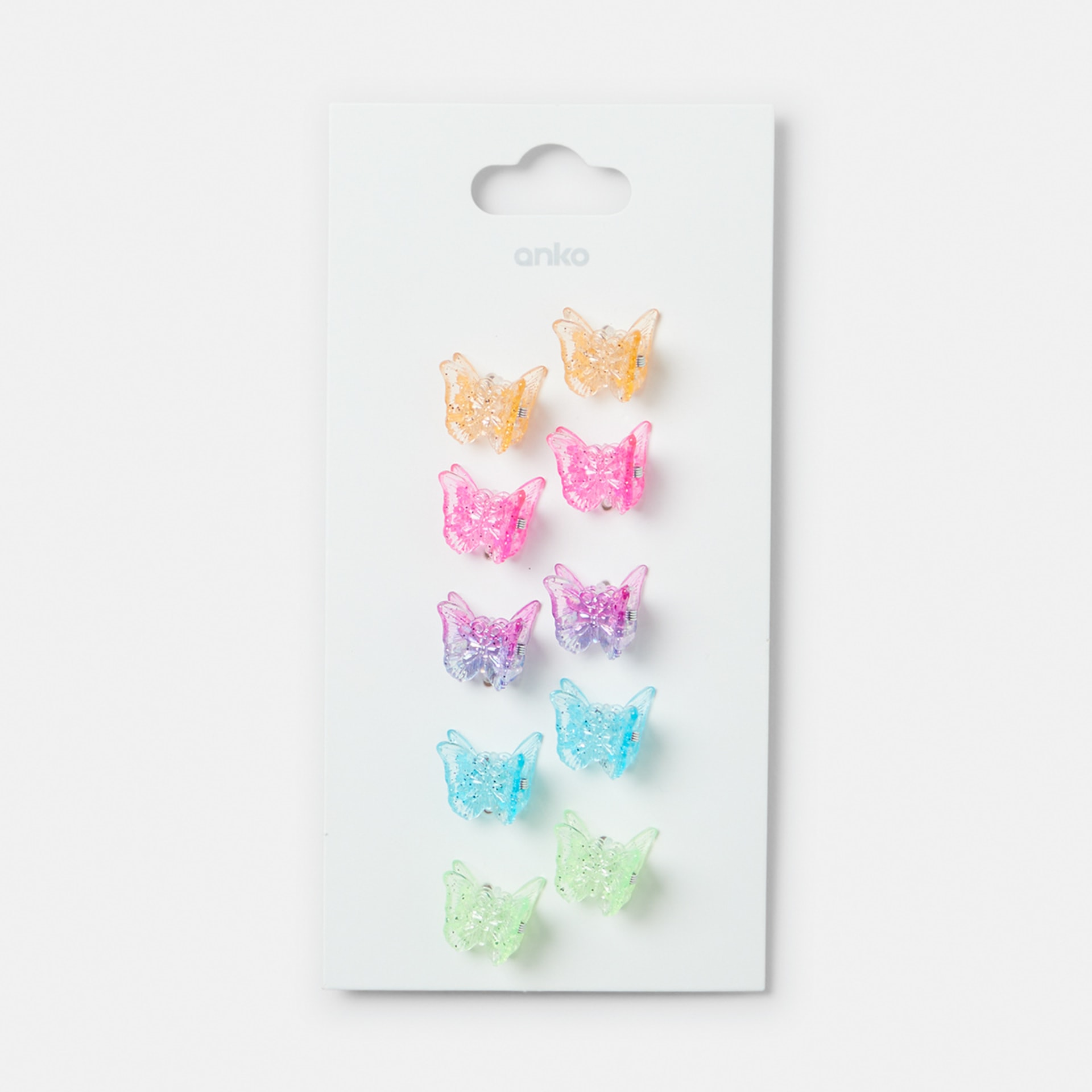 10 Pack Bright Butterfly Mini Hair Clips Kmart