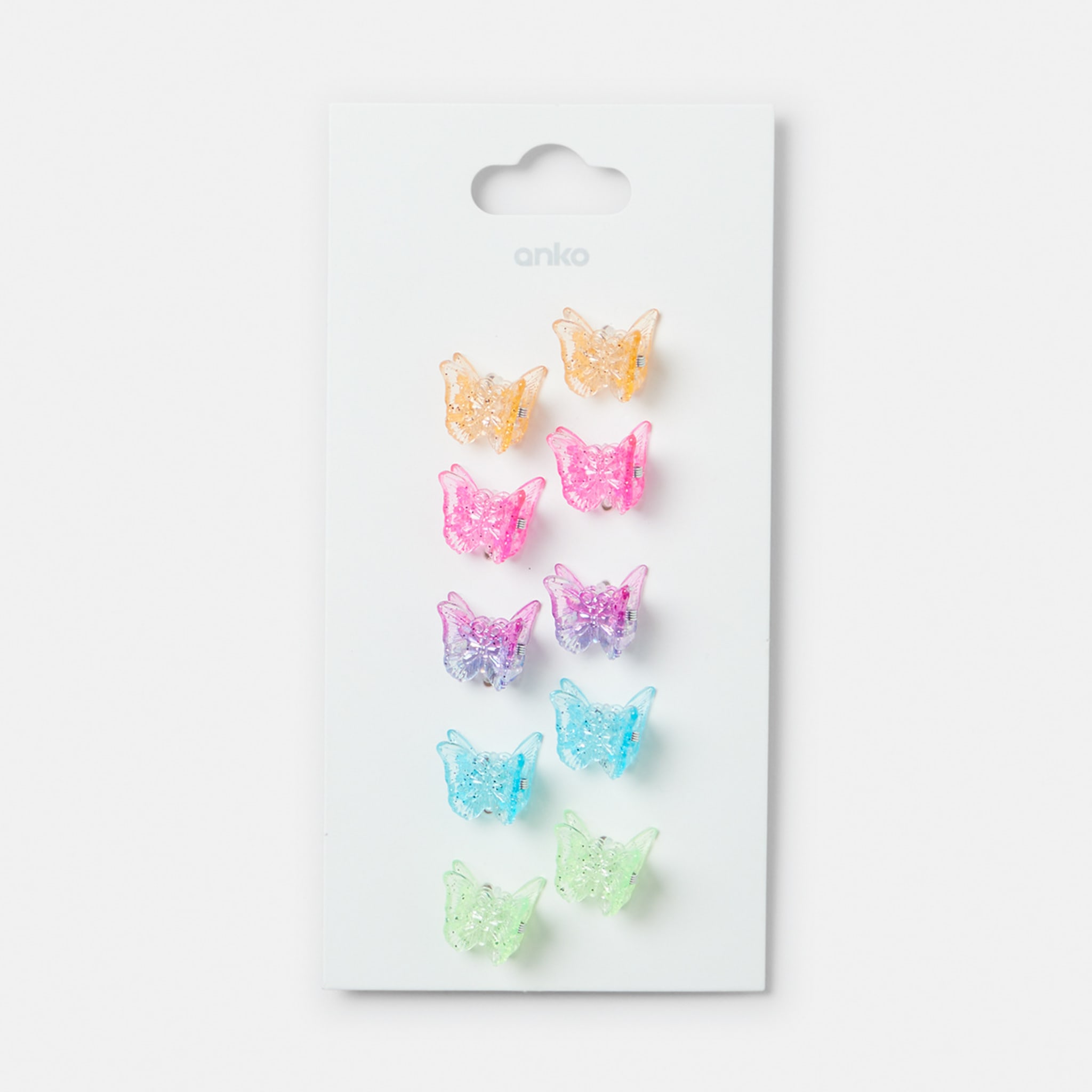 10 Pack Bright Butterfly Mini Hair Clips Kmart
