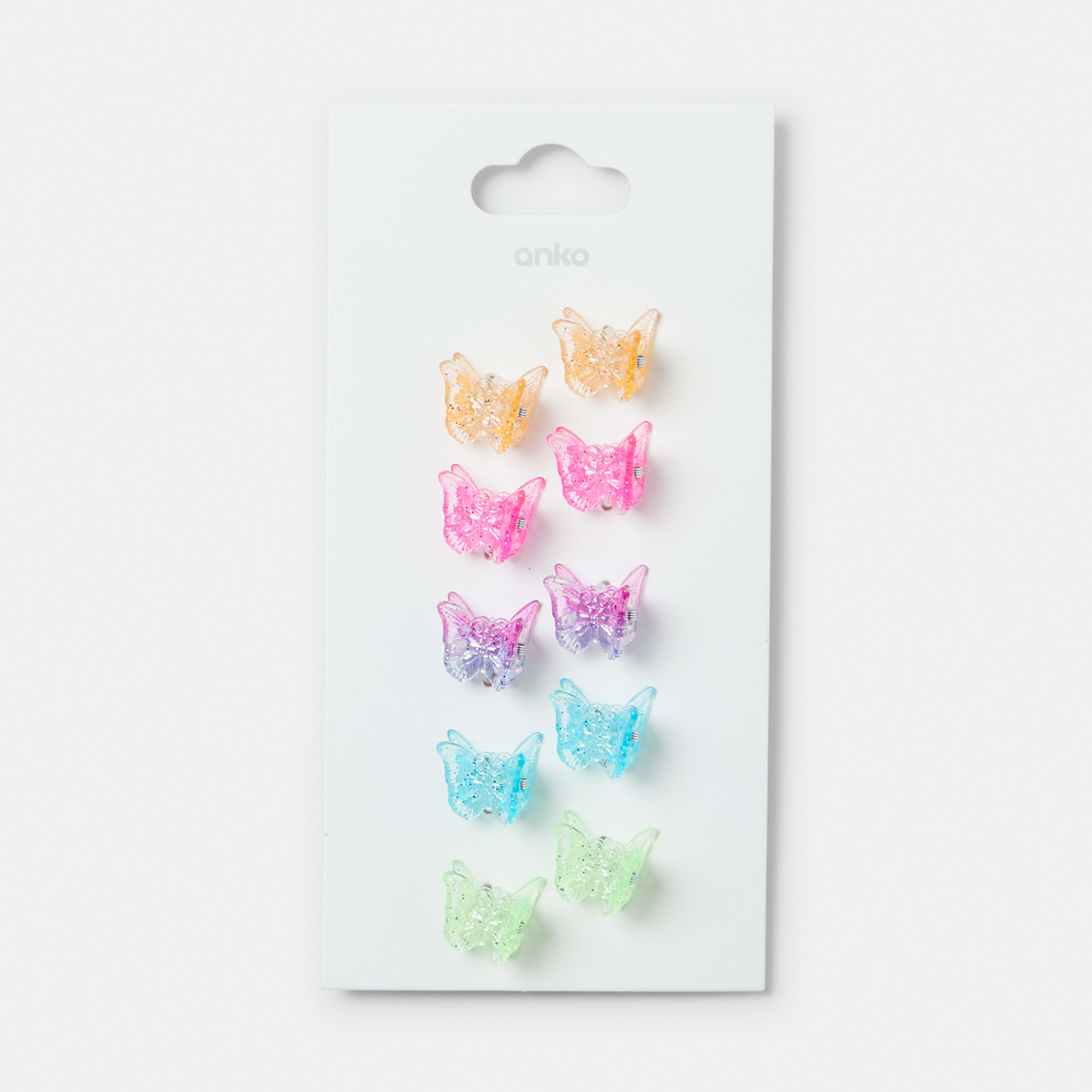 10 Pack Bright Butterfly Mini Hair Clips Kmart
