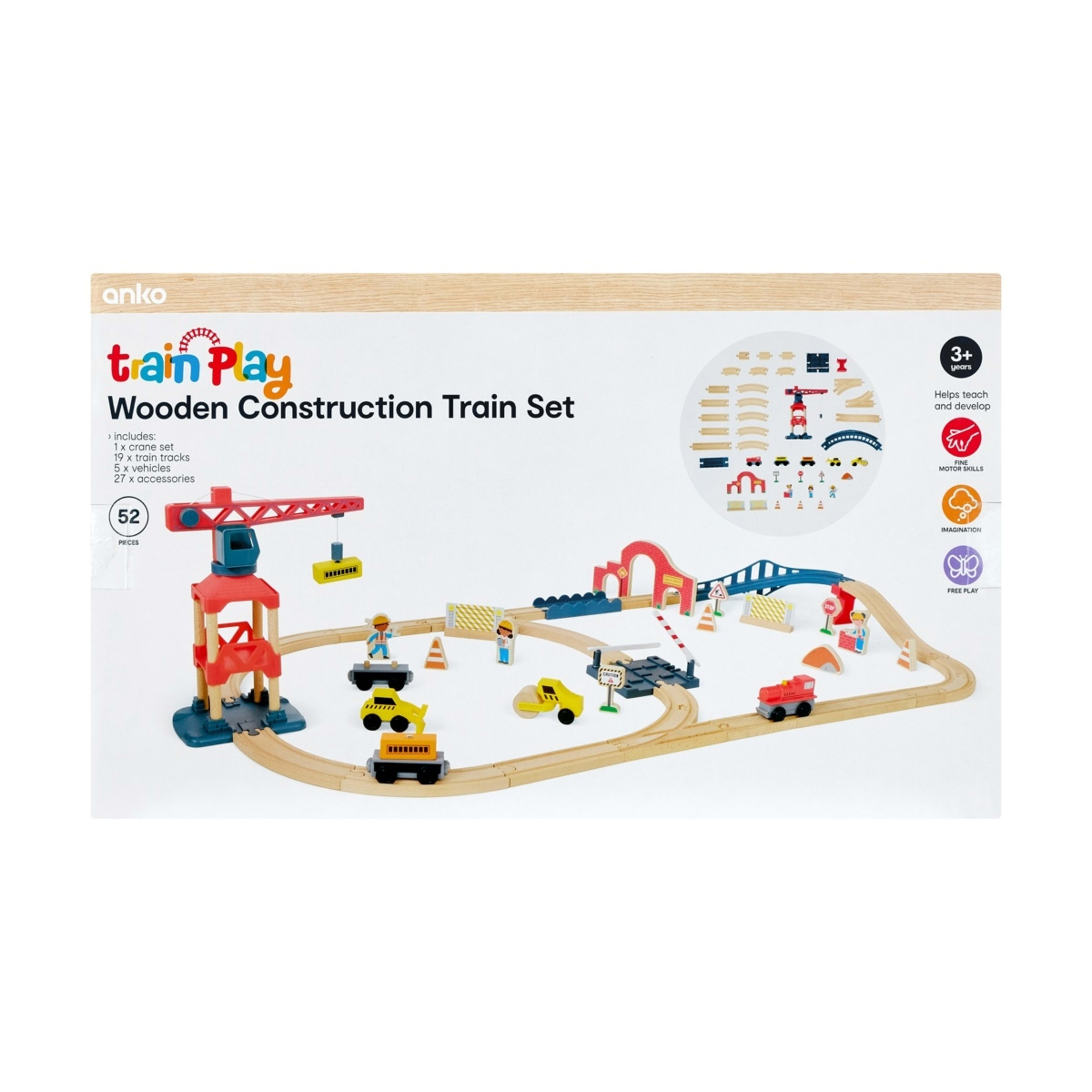 5 52 Piece Wooden Construction Train Set, 5 of 6