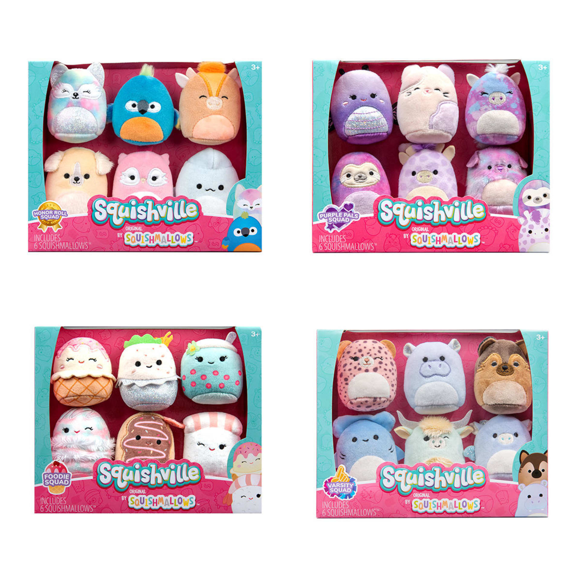 6 Pack Squishville by Original Squishmallows Plush Toy Assorted Kmart