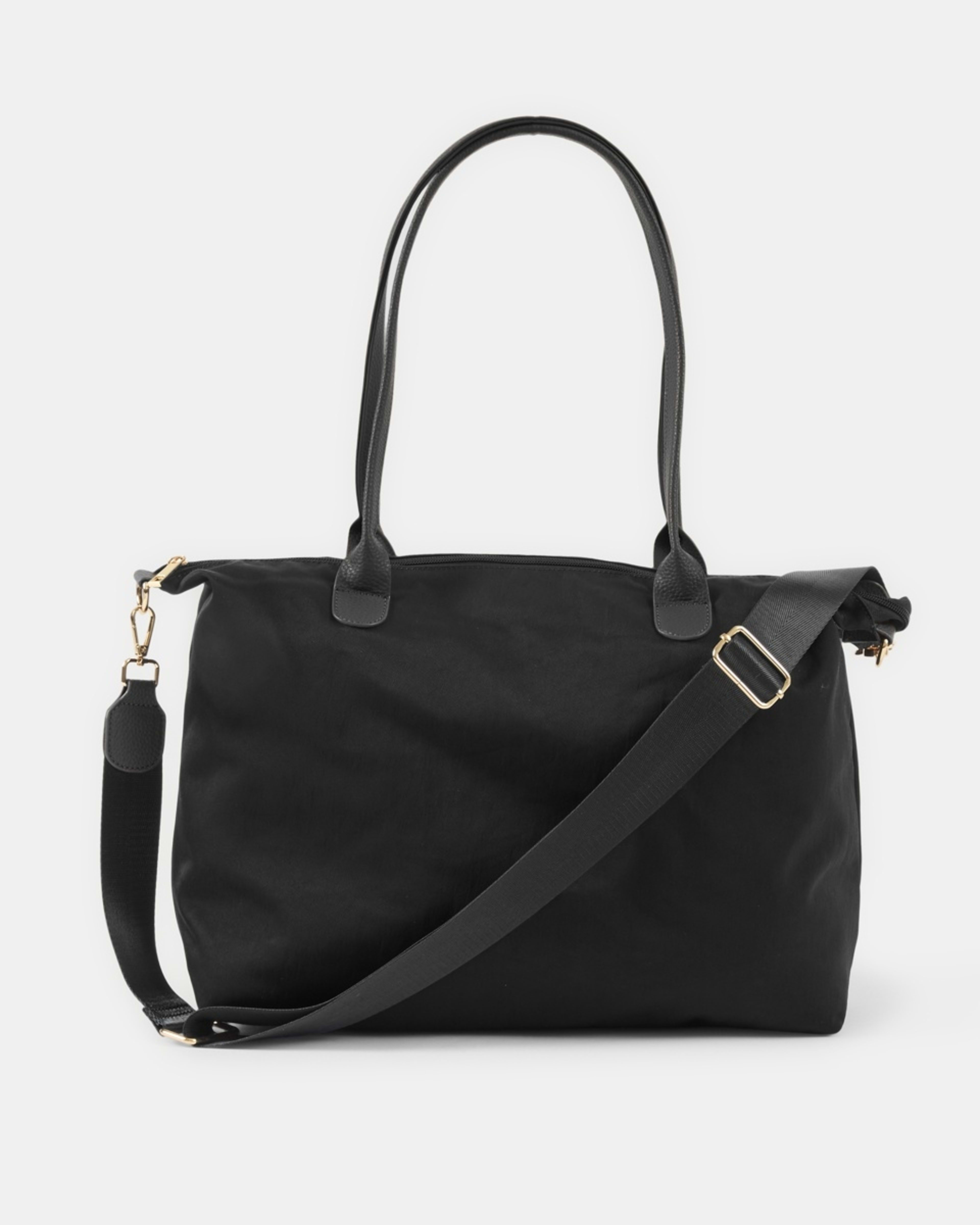 1 Woven Nylon Tote Bag Black, 1 of 5