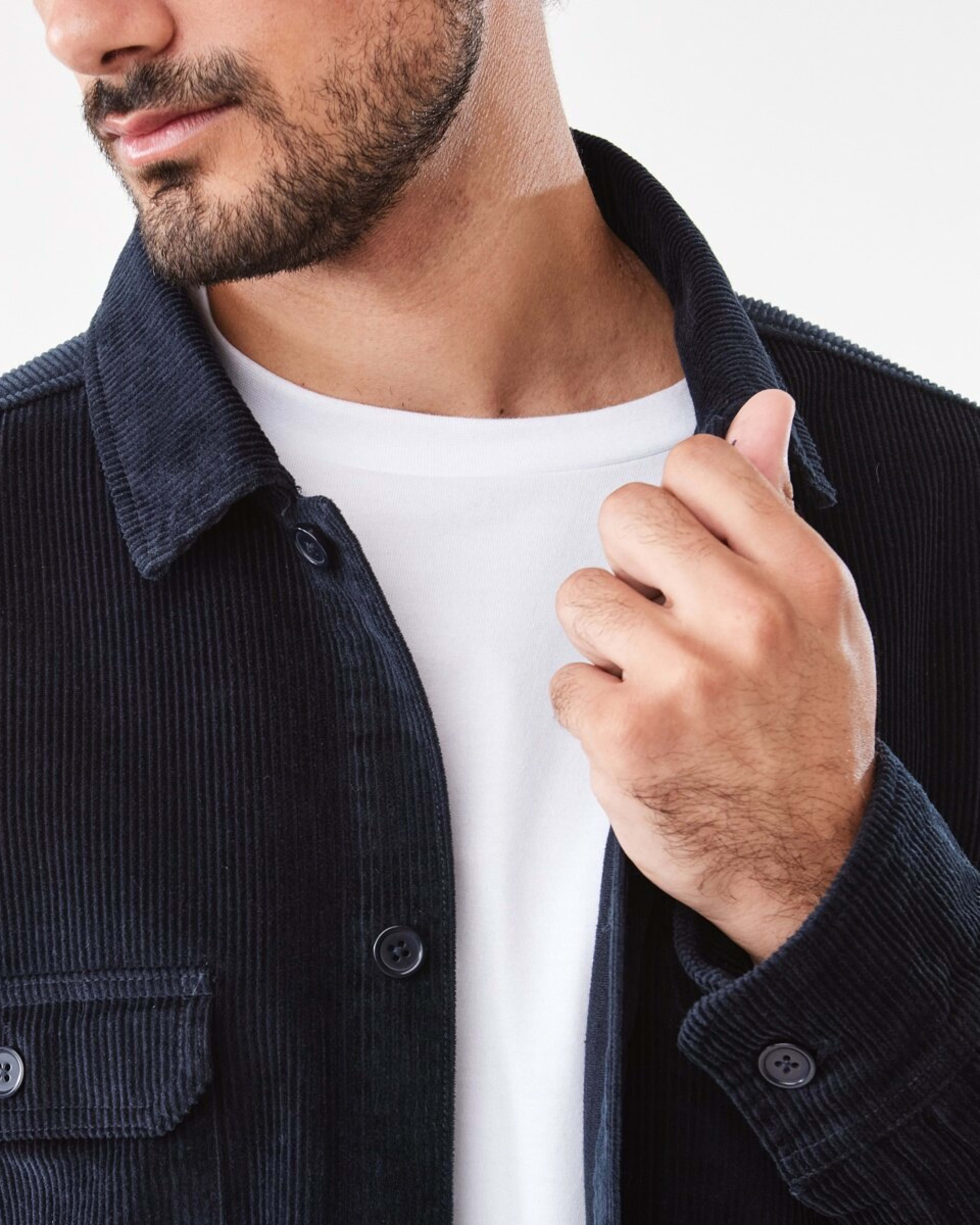 6 Long Sleeve Corduroy Overshirt Sky Cptn, 6 of 8