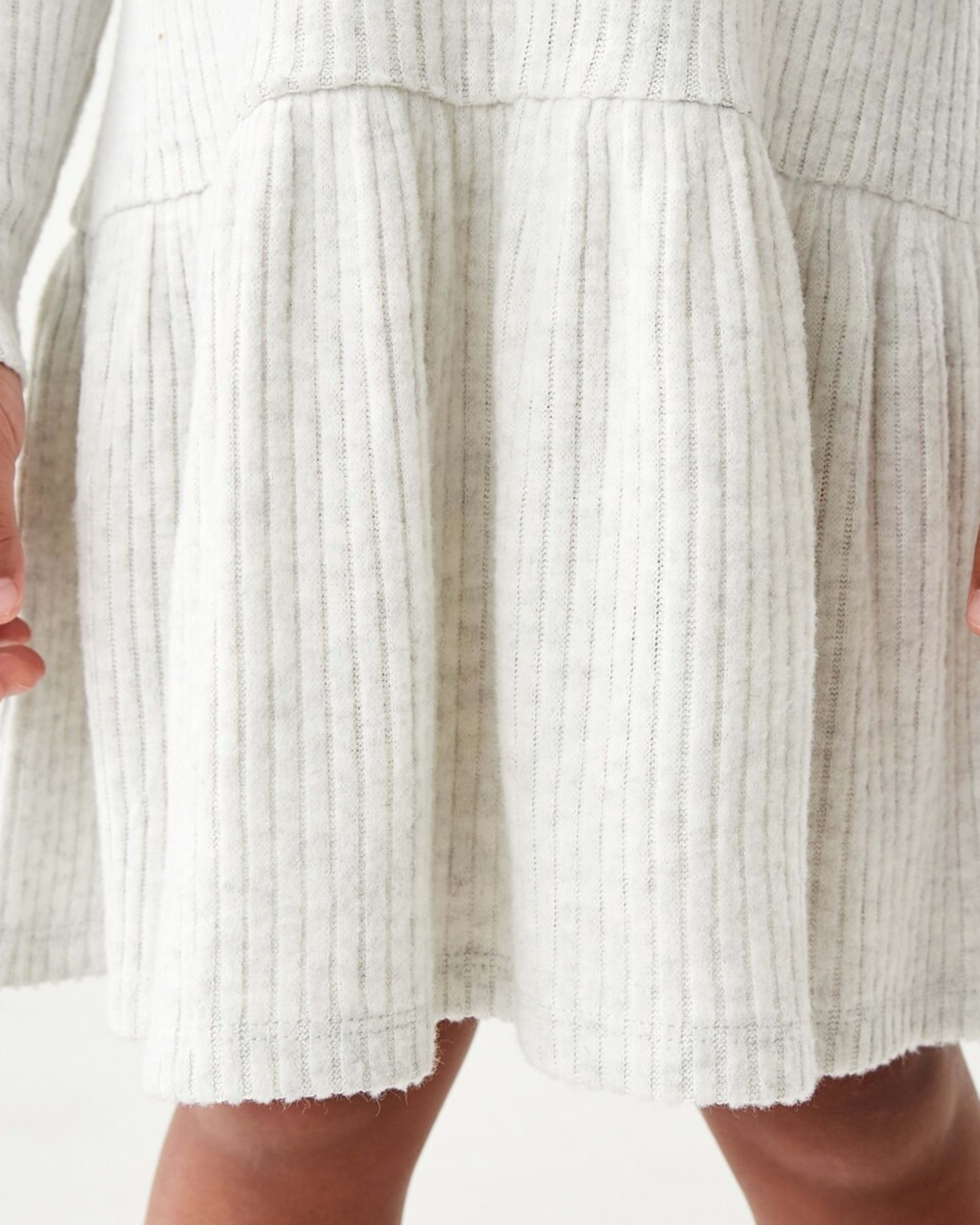 5 Long Sleeve Brushed Rib Dress Wht Marle, 5 of 9