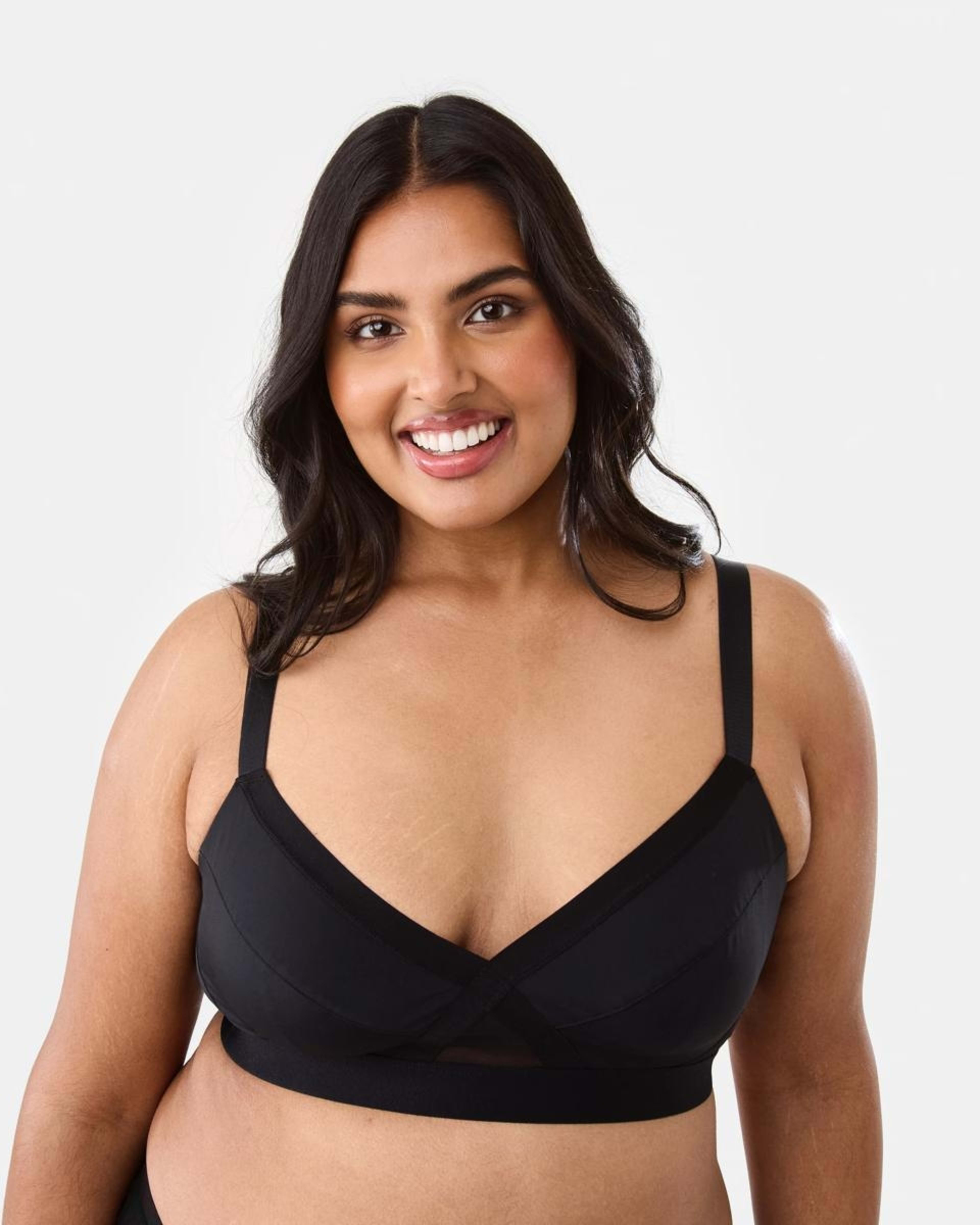 1 Full Figure Micro Mesh Bra BLACK