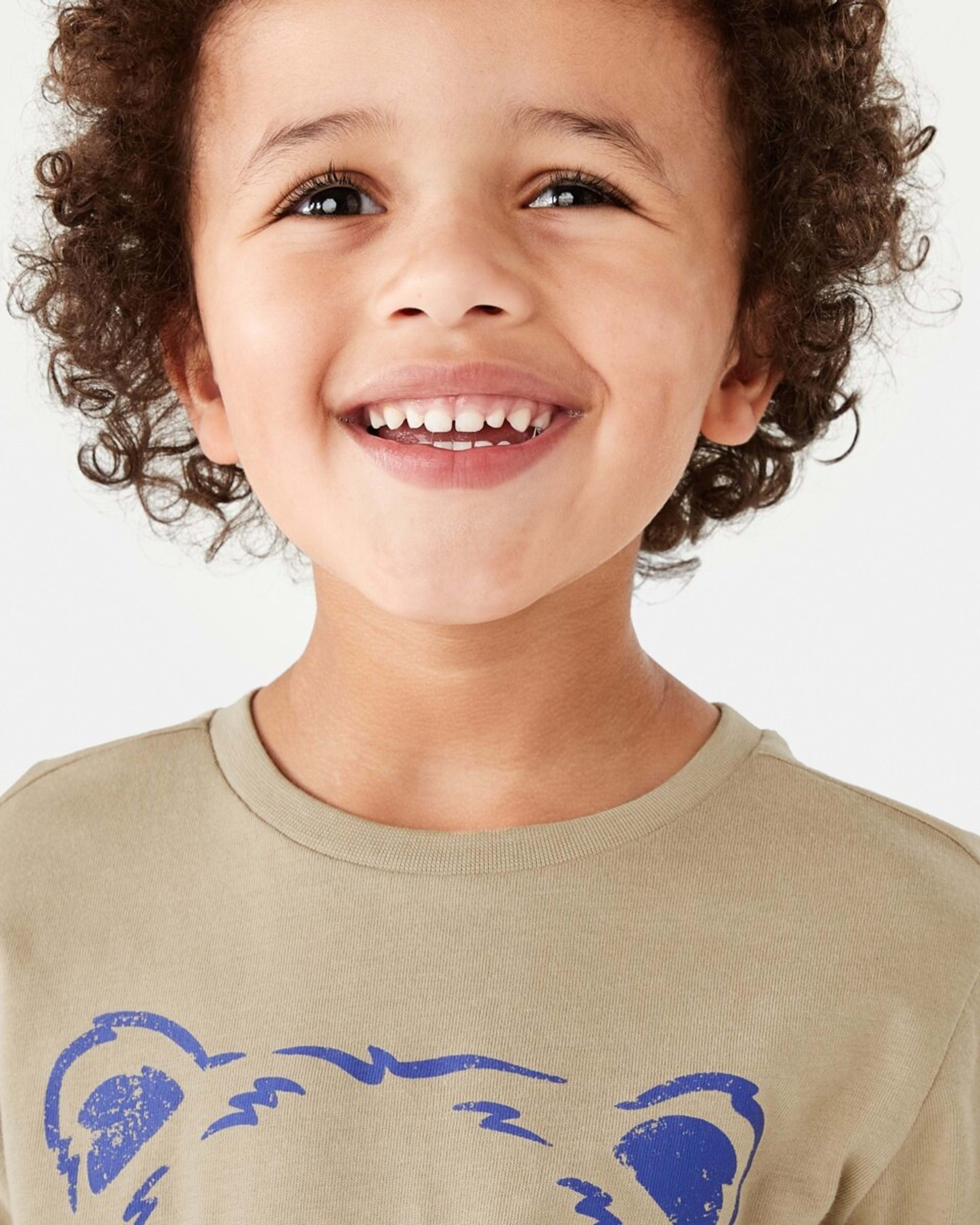 3 Long Sleeve Print T-shirt Beige Bear, 3 of 8