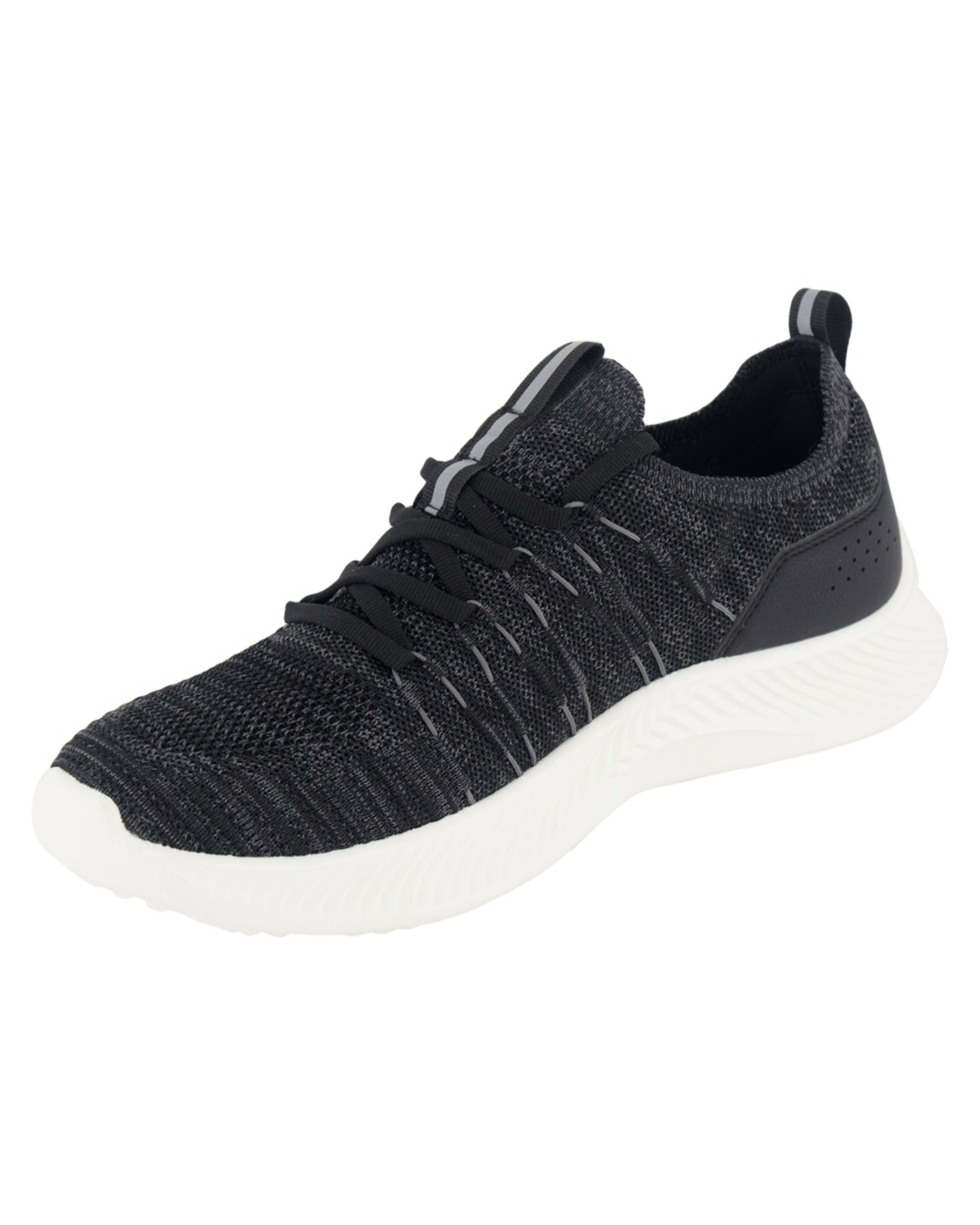 3 Textured Upper Sneakers Blk Wht, 3 of 5