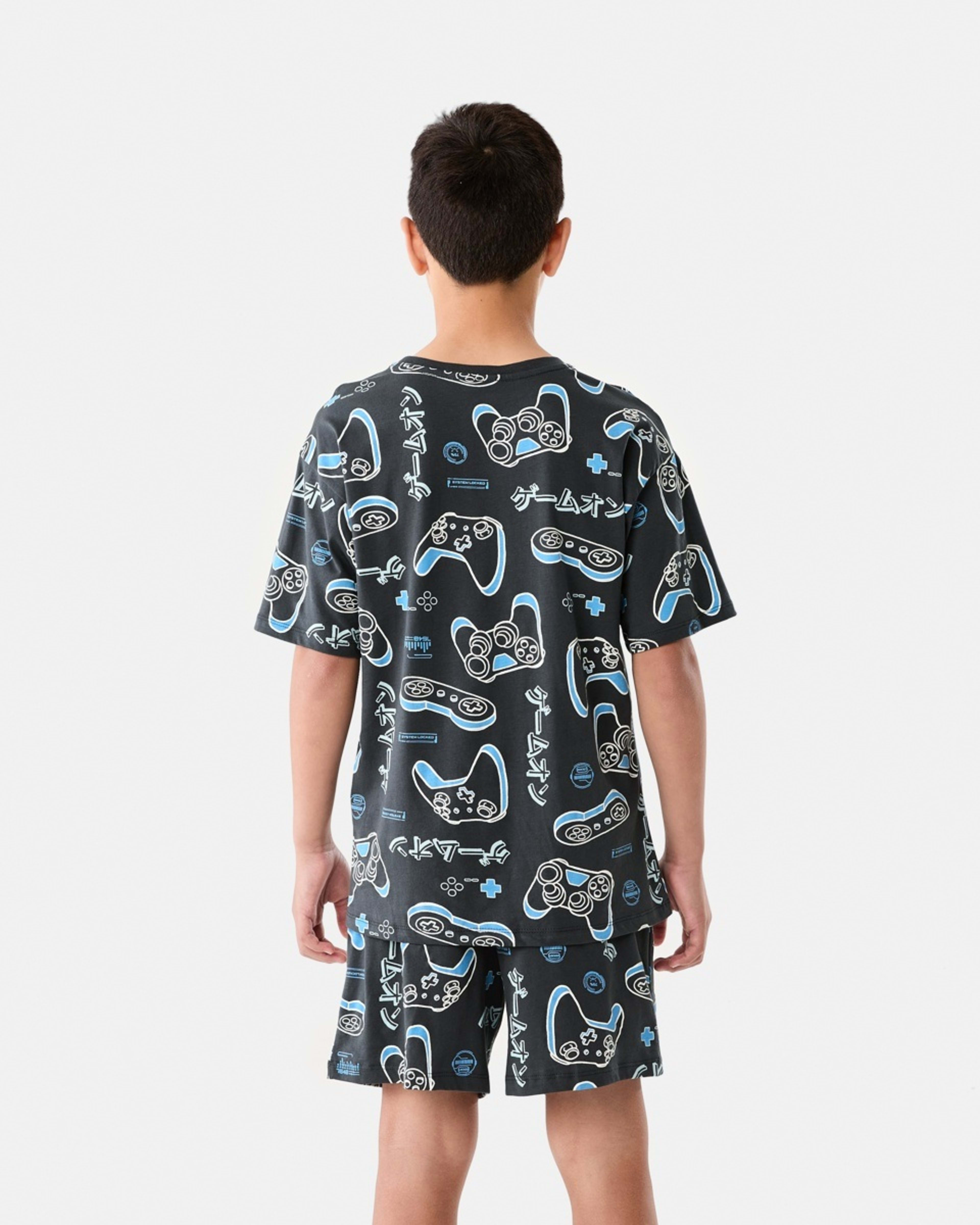 2 Short Sleeve Jersey Pyjama Set GREY GAMING, 2 of 10