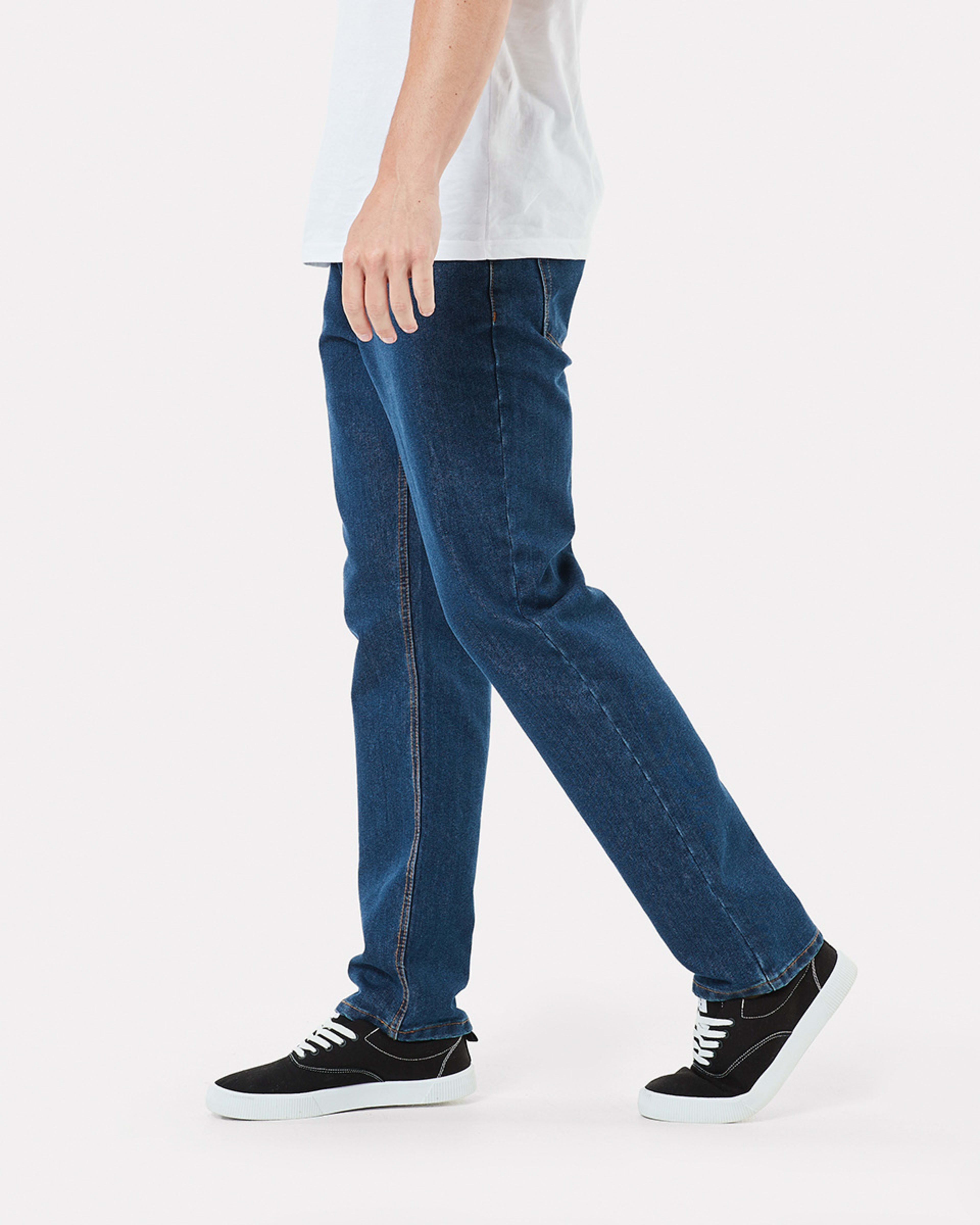 3 Straight Stretch Jeans Mid Wash, 3 of 6