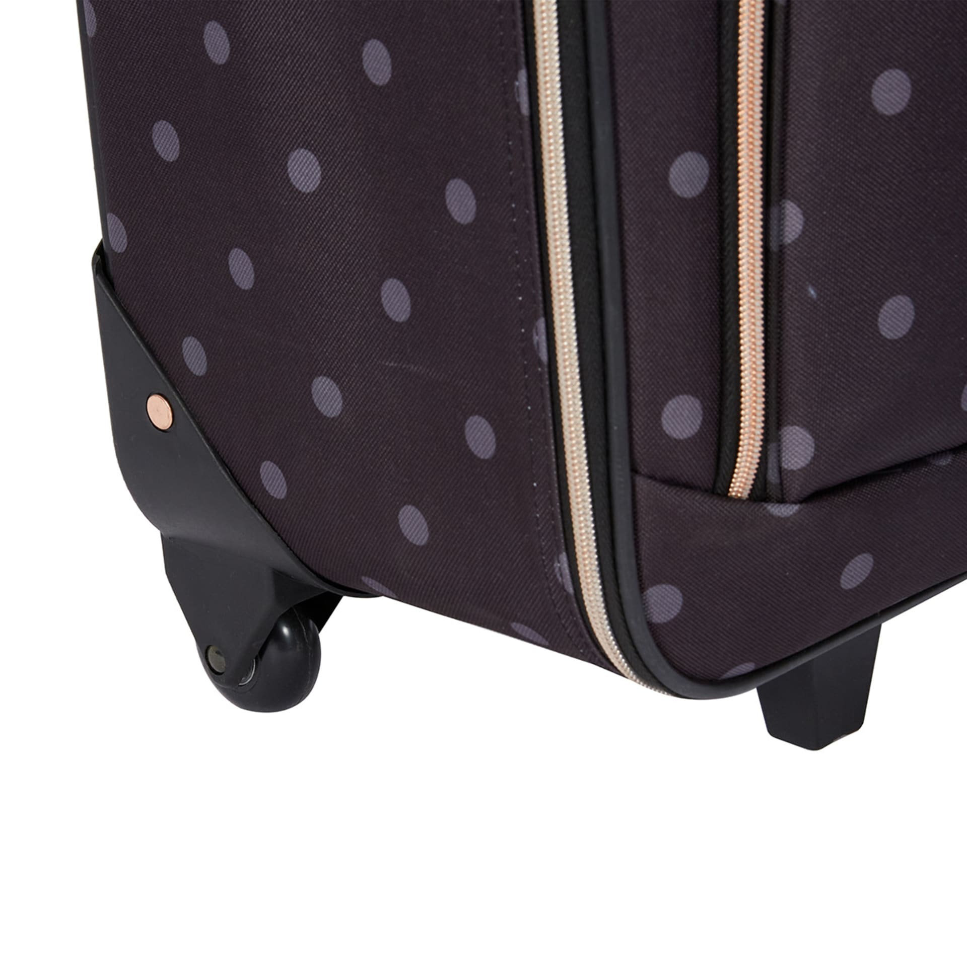 4 Piece Polka Dot Soft Case Luggage Set Black Kmart