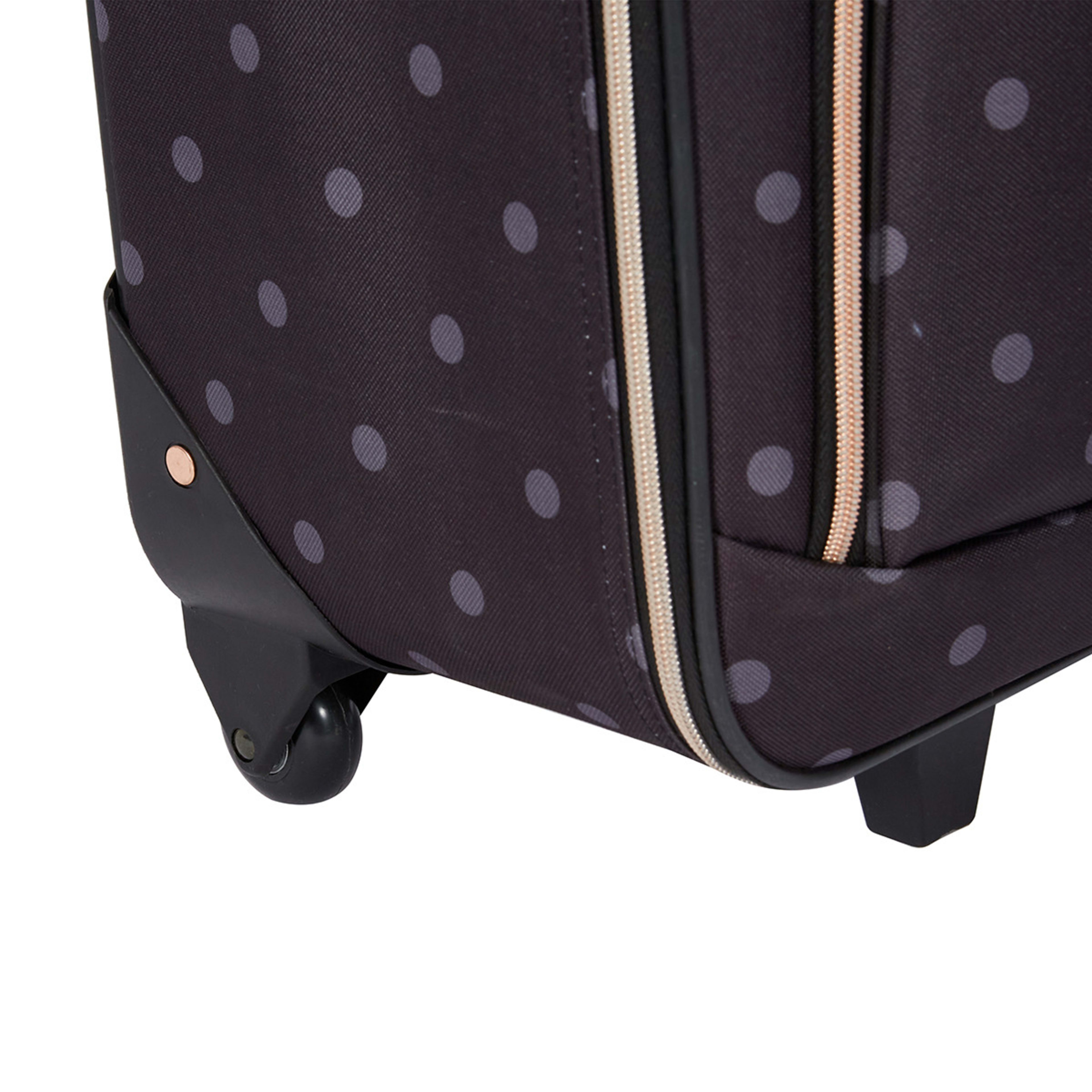 6 4 Piece Polka Dot Soft Case Luggage Set - Black, 6 of 10
