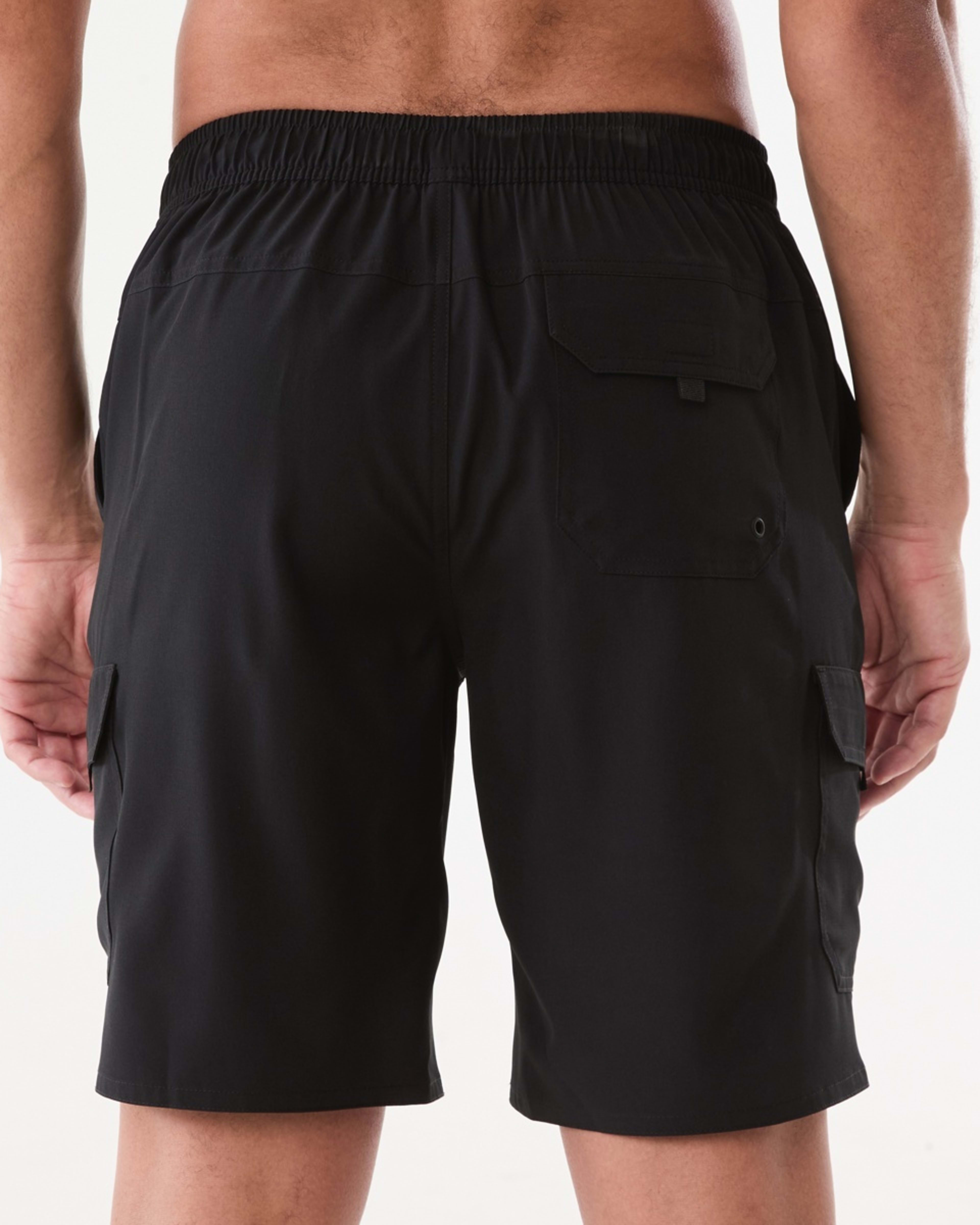 3 Stretch Cargo Swim Shorts BLACK, 3 of 5