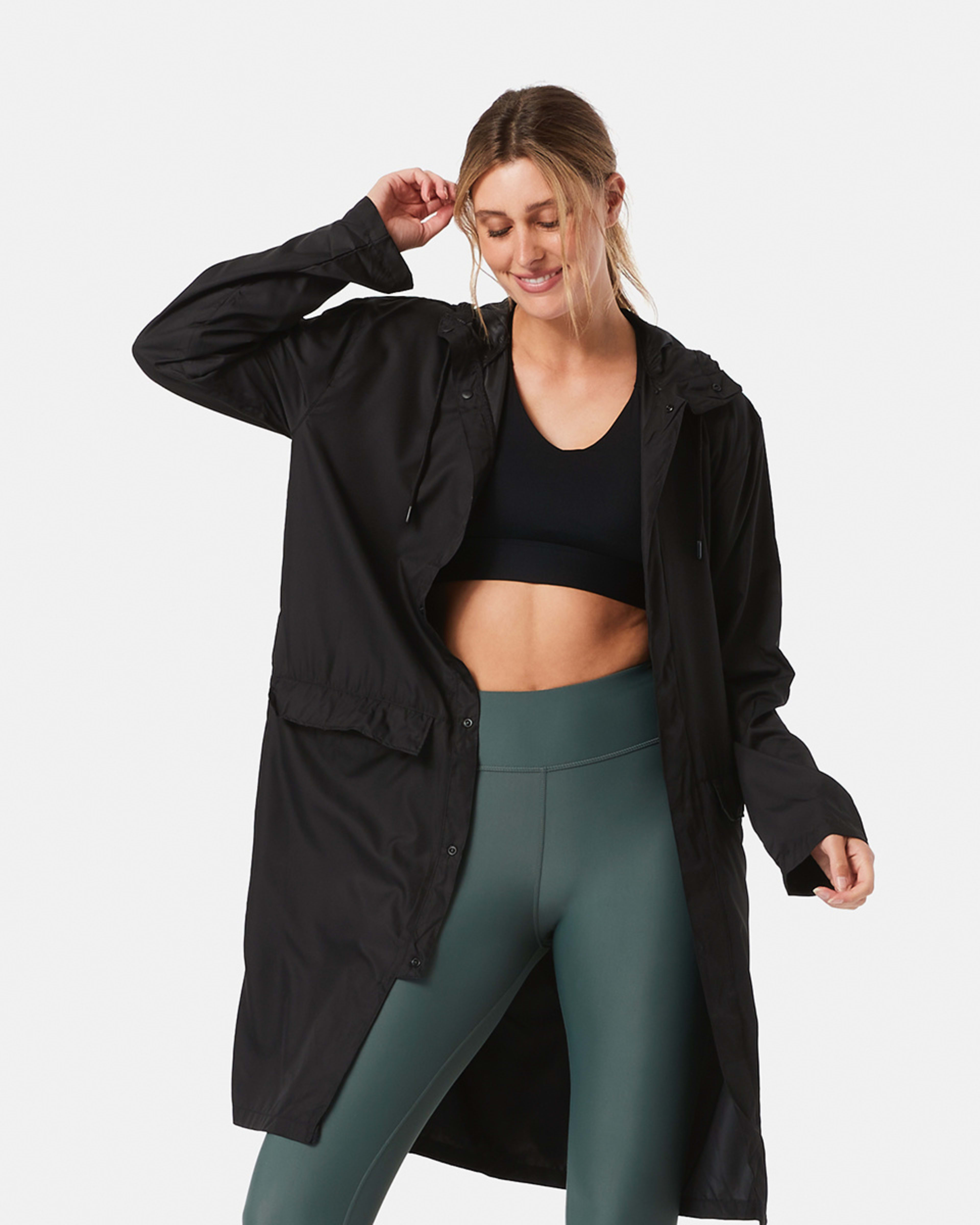 3 Active Unisex Packable Raincoat BLACK, 3 of 10