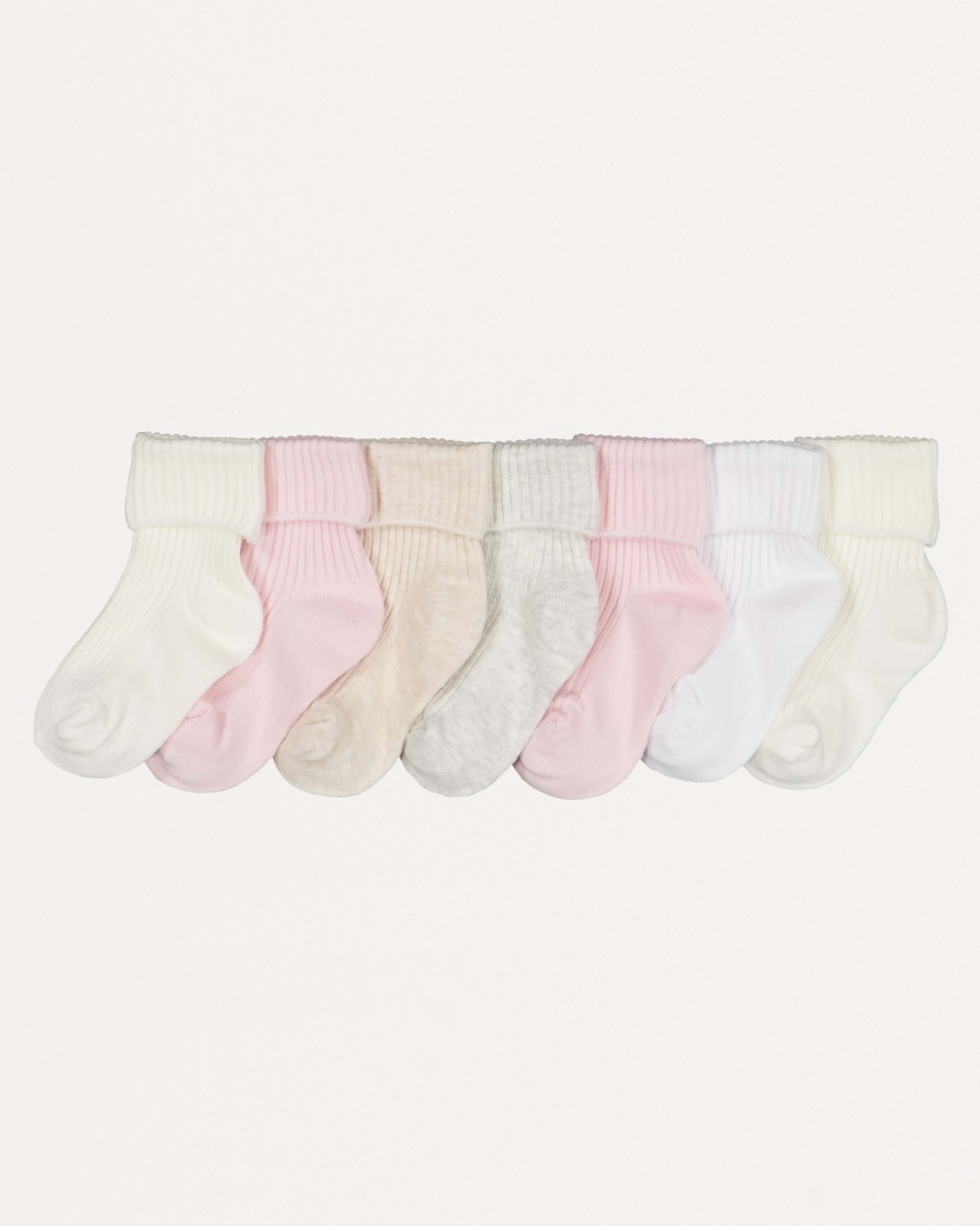 1 7 Pack Ribbed Socks Pink Neutral Pack