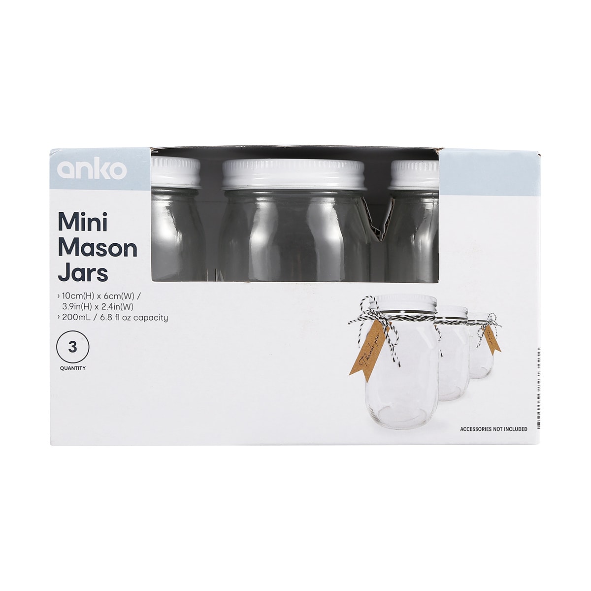 3 Pack Mini Mason Jars Kmart
