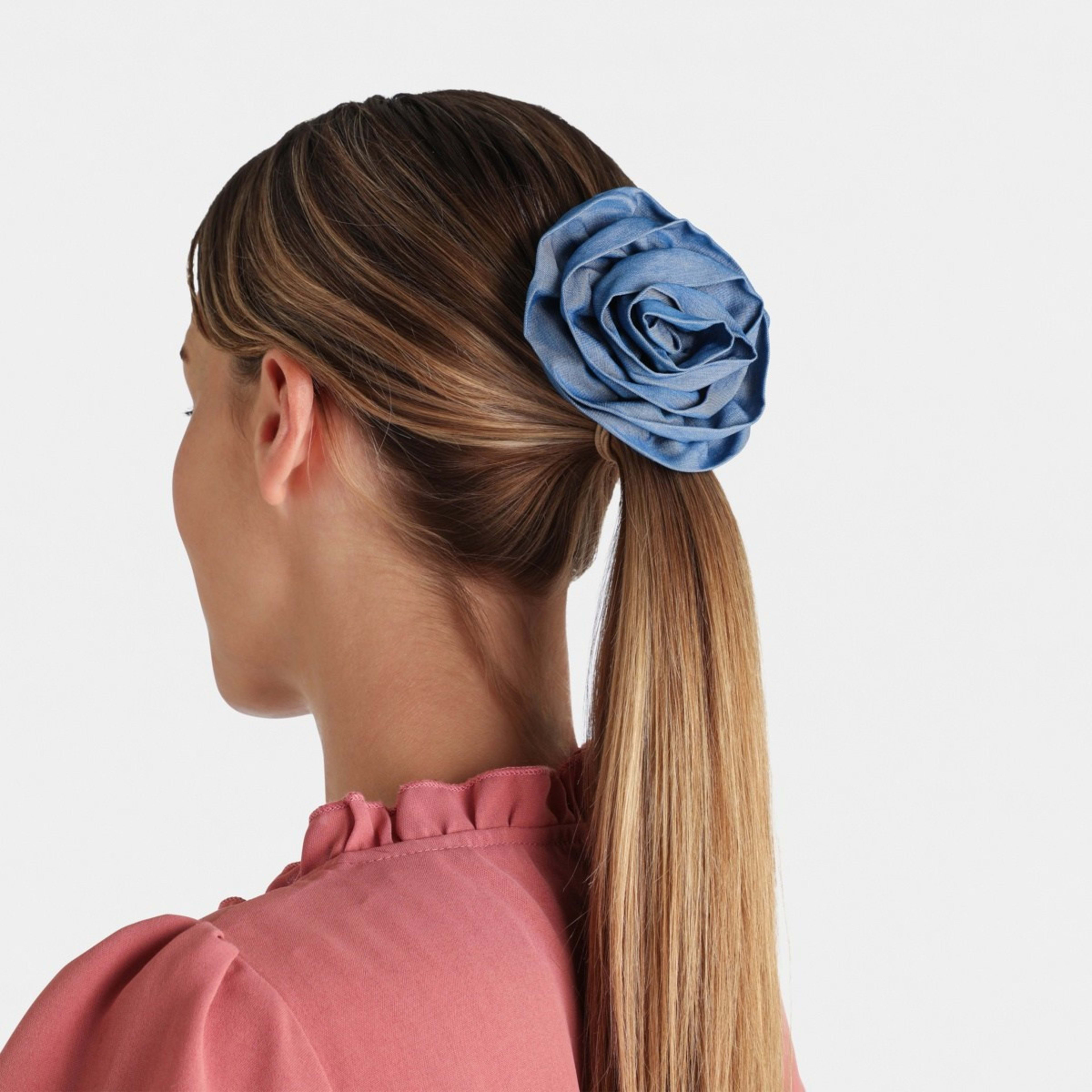 3 Denim Flower Hair Clip, 3 of 4