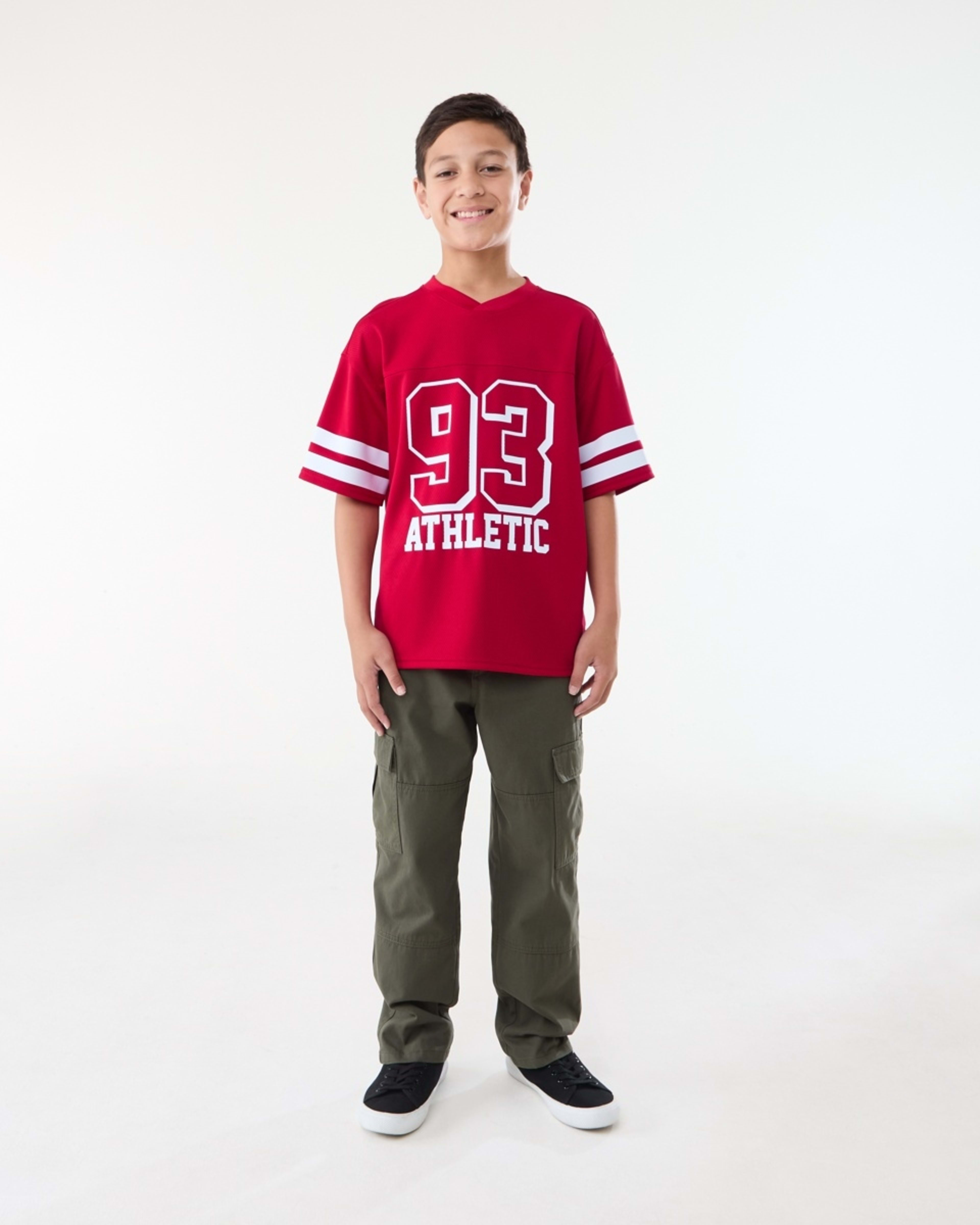 7 Short Sleeve Oversized Mesh T-shirt JERSEY 93 URBAN MID RED, 7 of 8